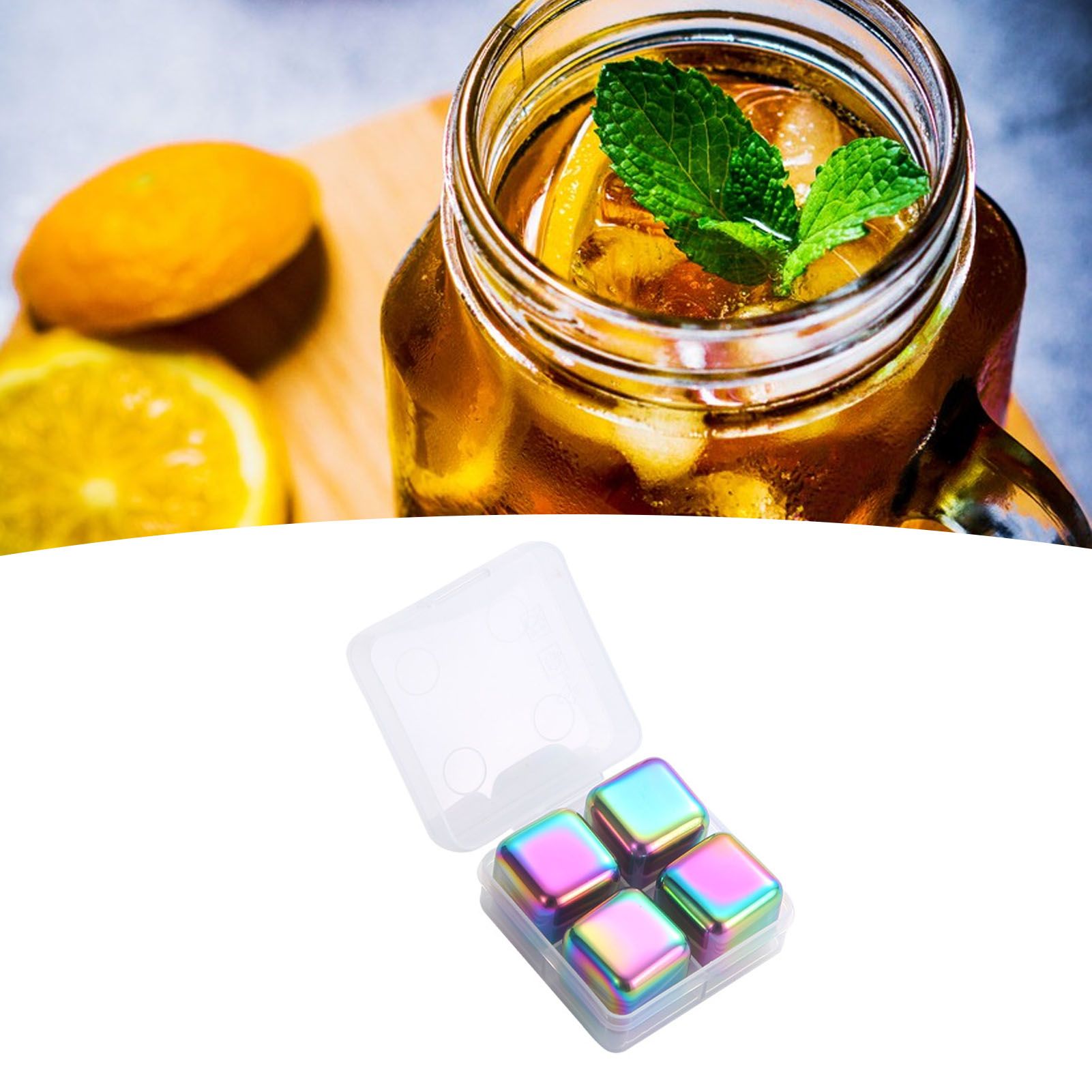 Metal Ice Cubes Stainless Steel Reusable Quick Chilling Clean Whiskey Stone view 2
