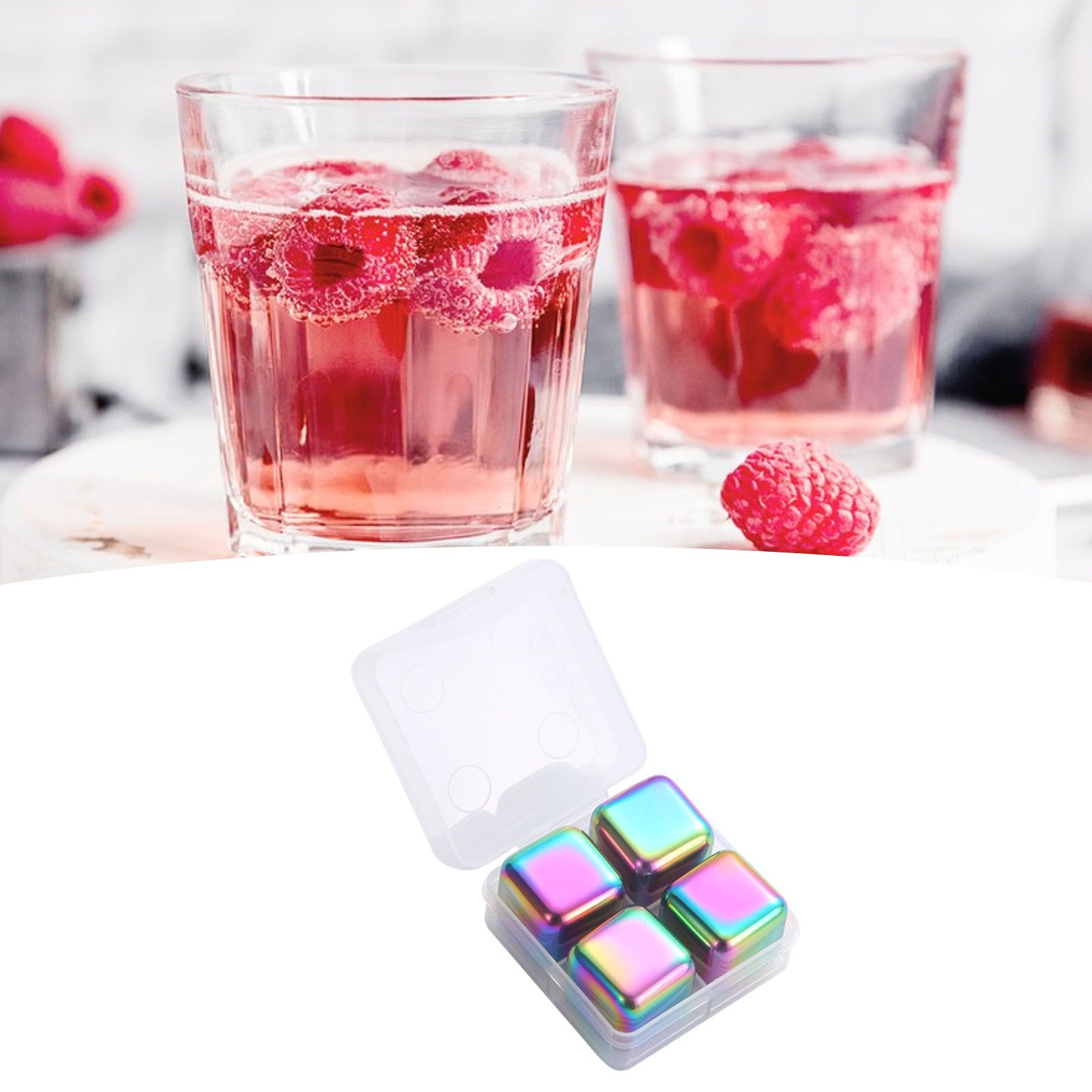 Metal Ice Cubes Stainless Steel Reusable Quick Chilling Clean Whiskey Stone view 3