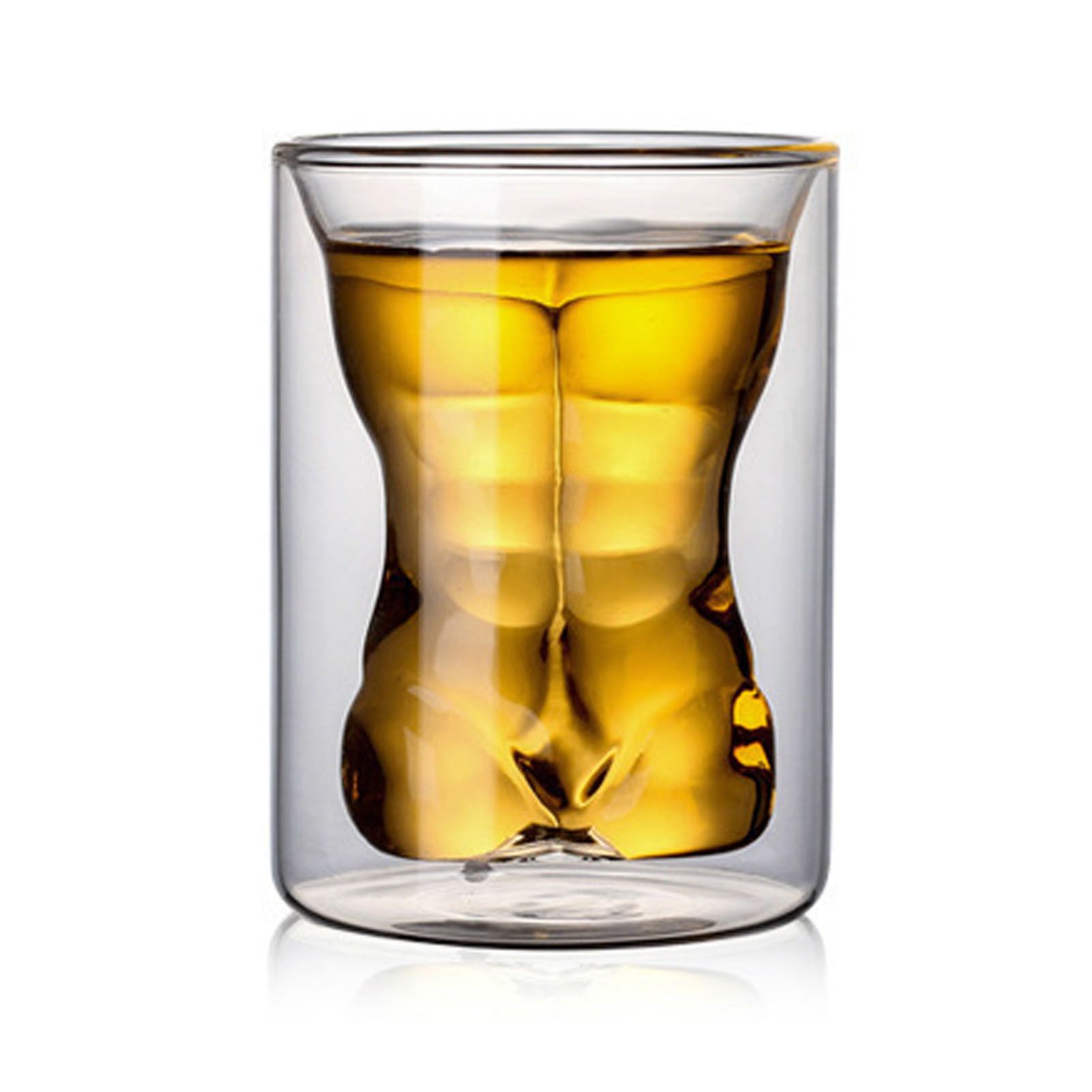 Body Shape Glass Cup Double Layer Beer Whisky Drinking Shot Glass for Party