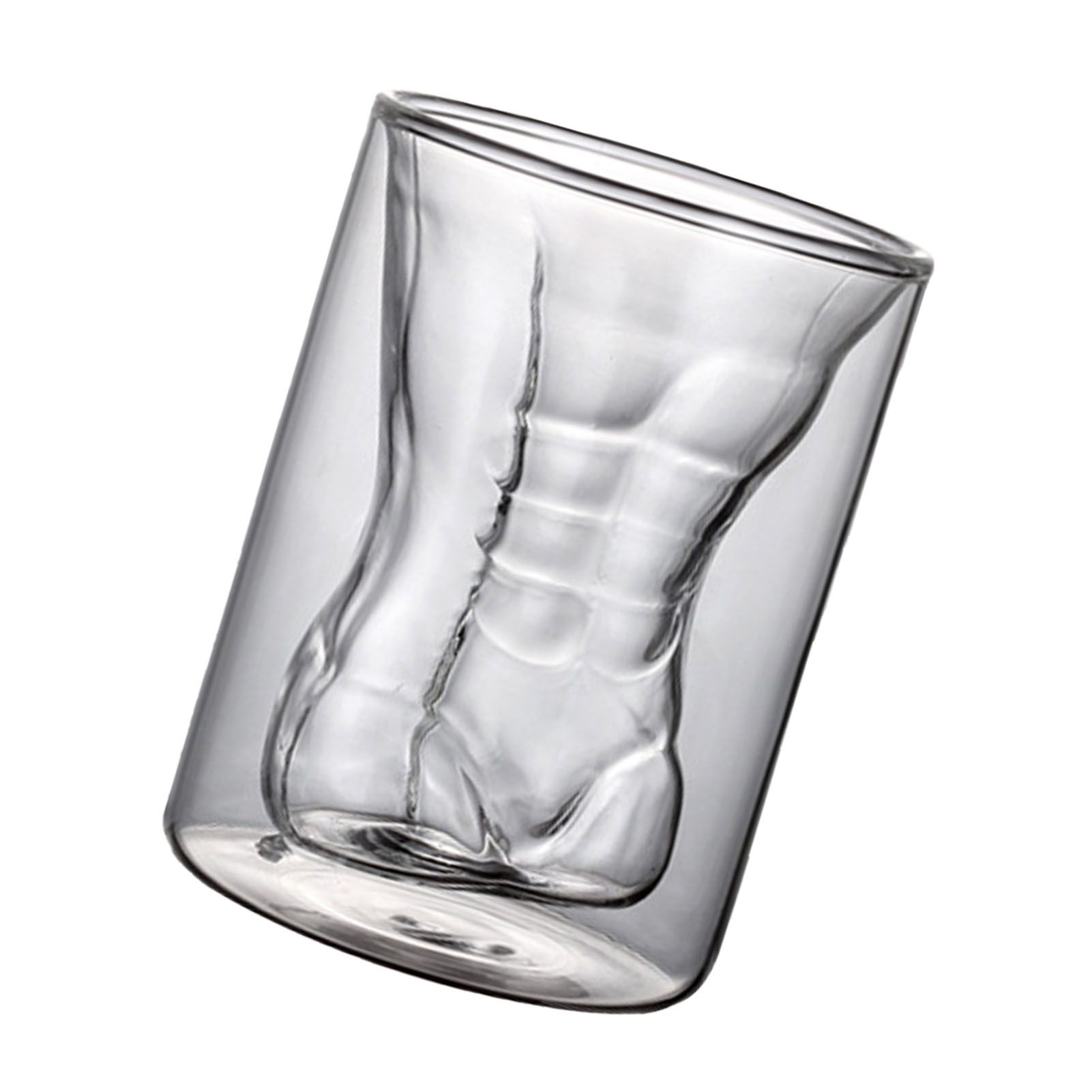 Body Shape Glass Cup Double Layer Beer Whisky Drinking Shot Glass for Party view 3