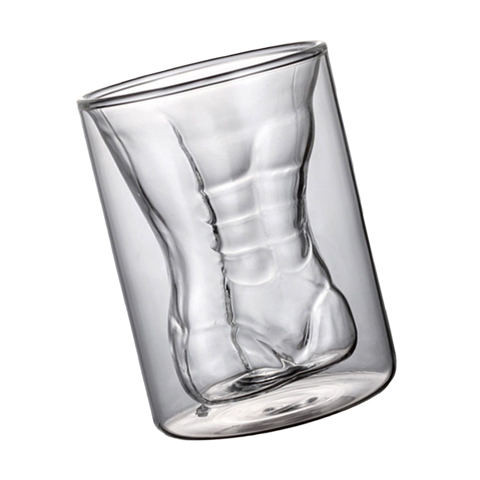 Body Shape Glass Cup Double Layer Beer Whisky Drinking Shot Glass for Party view 4