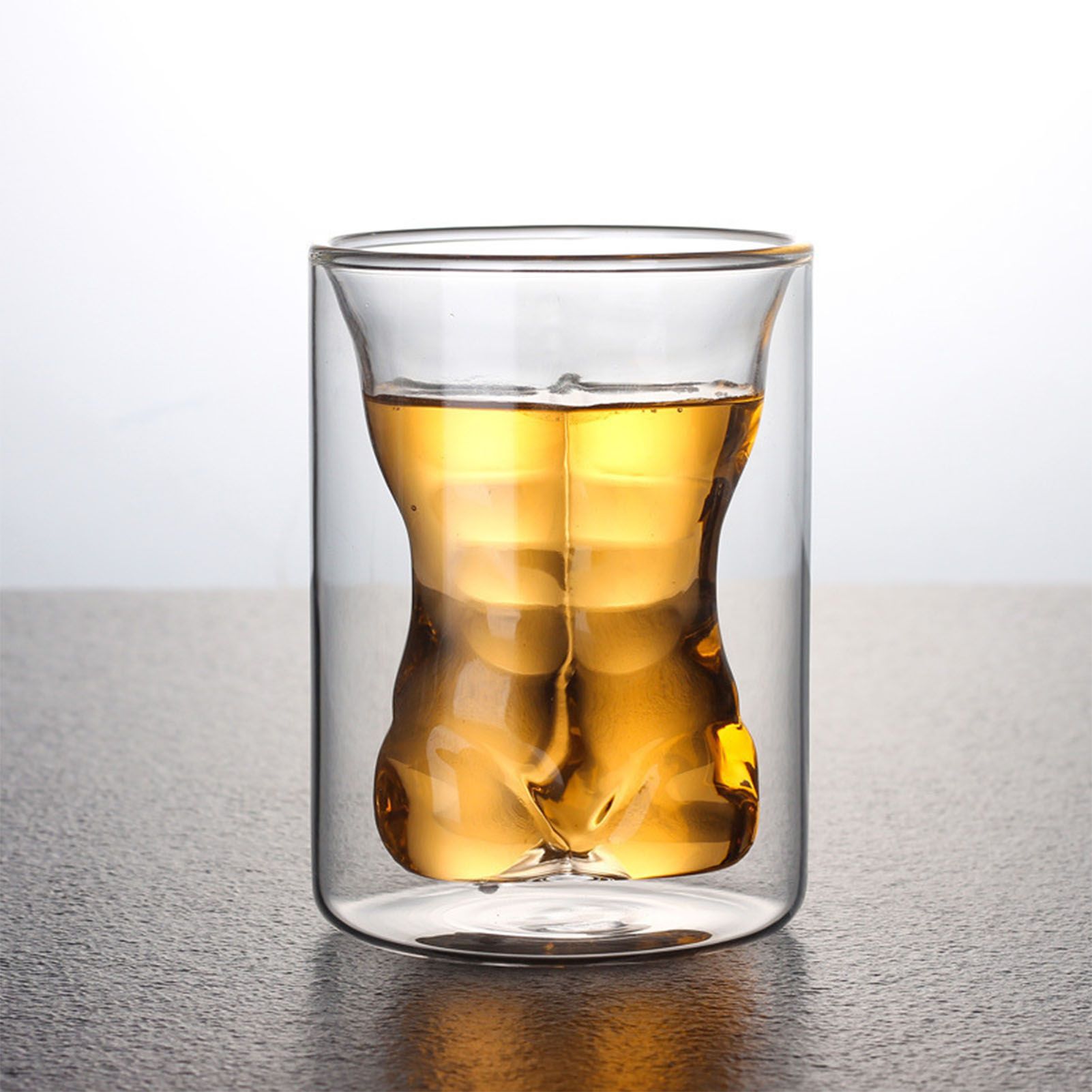 Body Shape Glass Cup Double Layer Beer Whisky Drinking Shot Glass for Party view 5