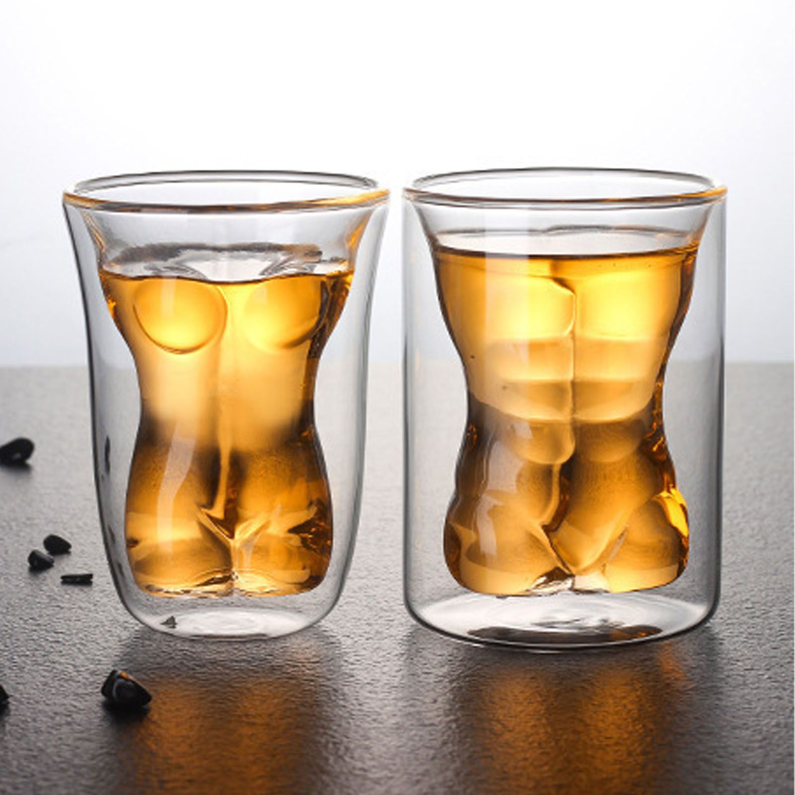 Body Shape Glass Cup Double Layer Beer Whisky Drinking Shot Glass for Party view 9