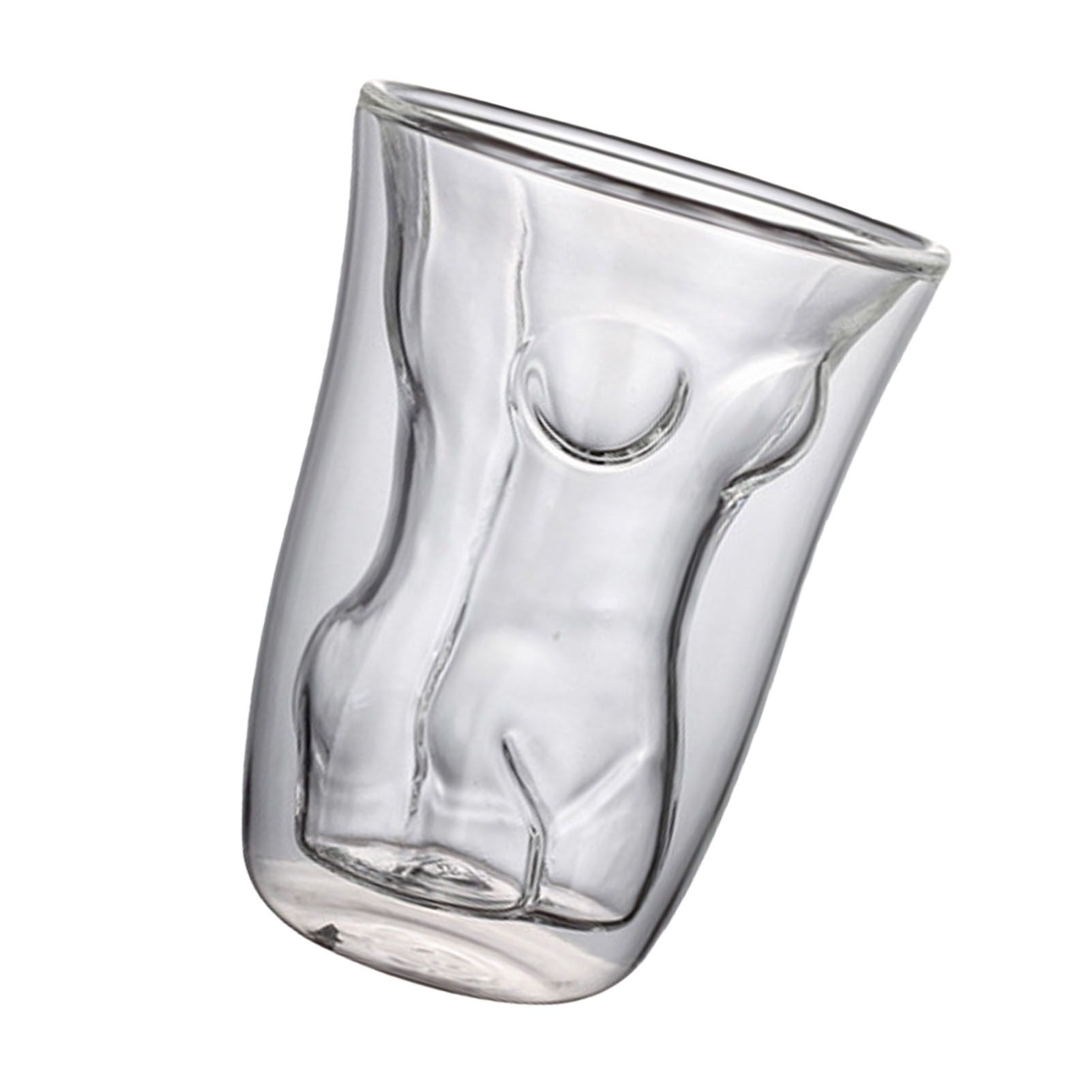 Body Shape Glass Cup Double Layer Beer Whisky Drinking Shot Glass for Party view 3
