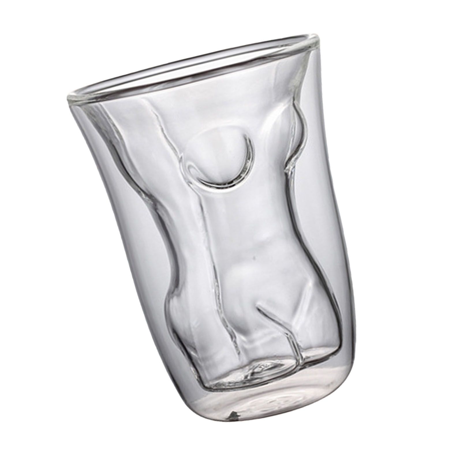 Body Shape Glass Cup Double Layer Beer Whisky Drinking Shot Glass for Party view 4