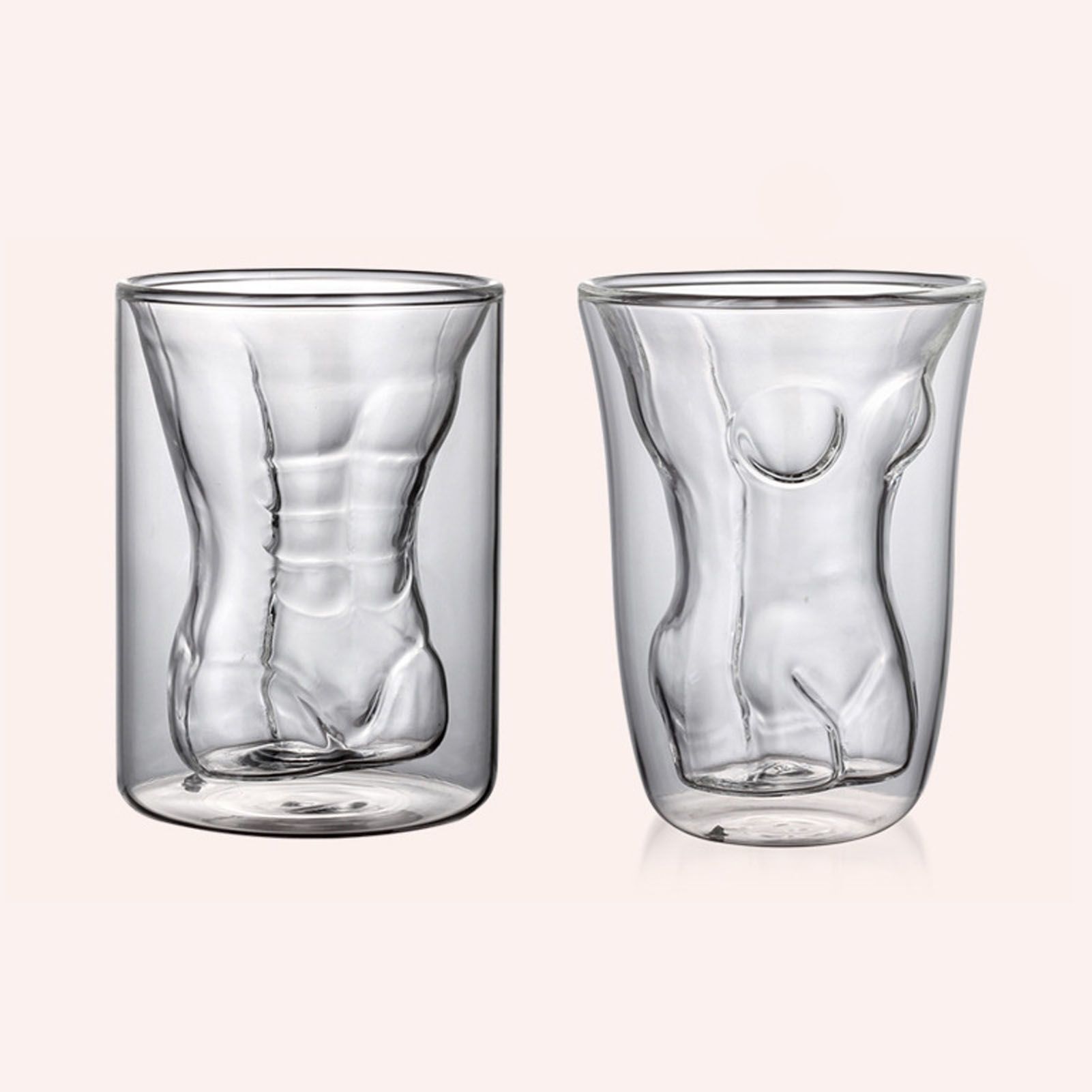 Body Shape Glass Cup Double Layer Beer Whisky Drinking Shot Glass for Party view 11