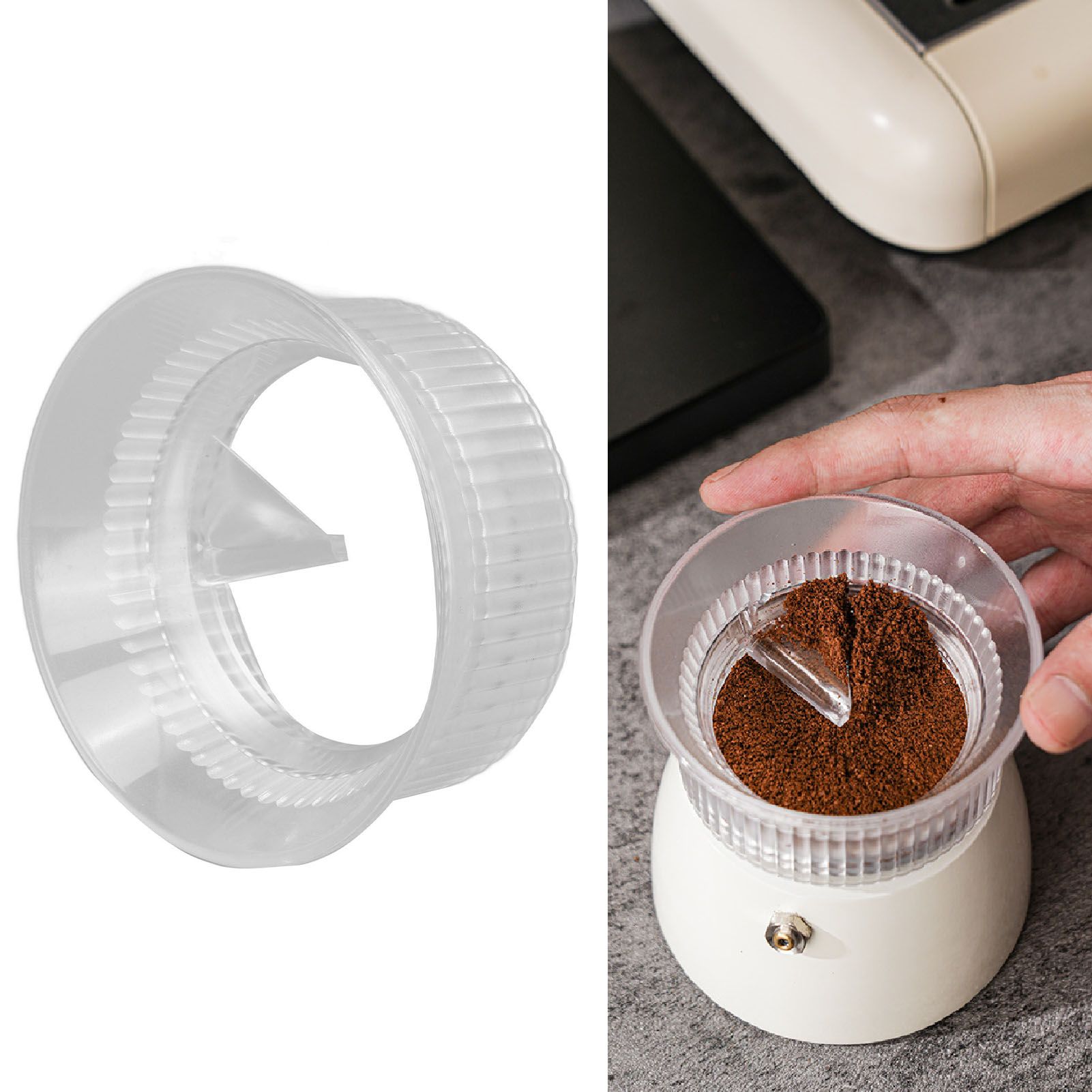 Moka Coffee Distributor Splash Proof Dosing Funnel Coffee Dosing Ring for view 11