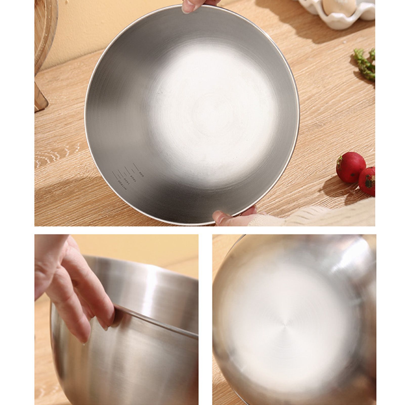 Mixing Bowl Large Capacity Thickened Stainless Steel Baking Cooking Basin for view 8