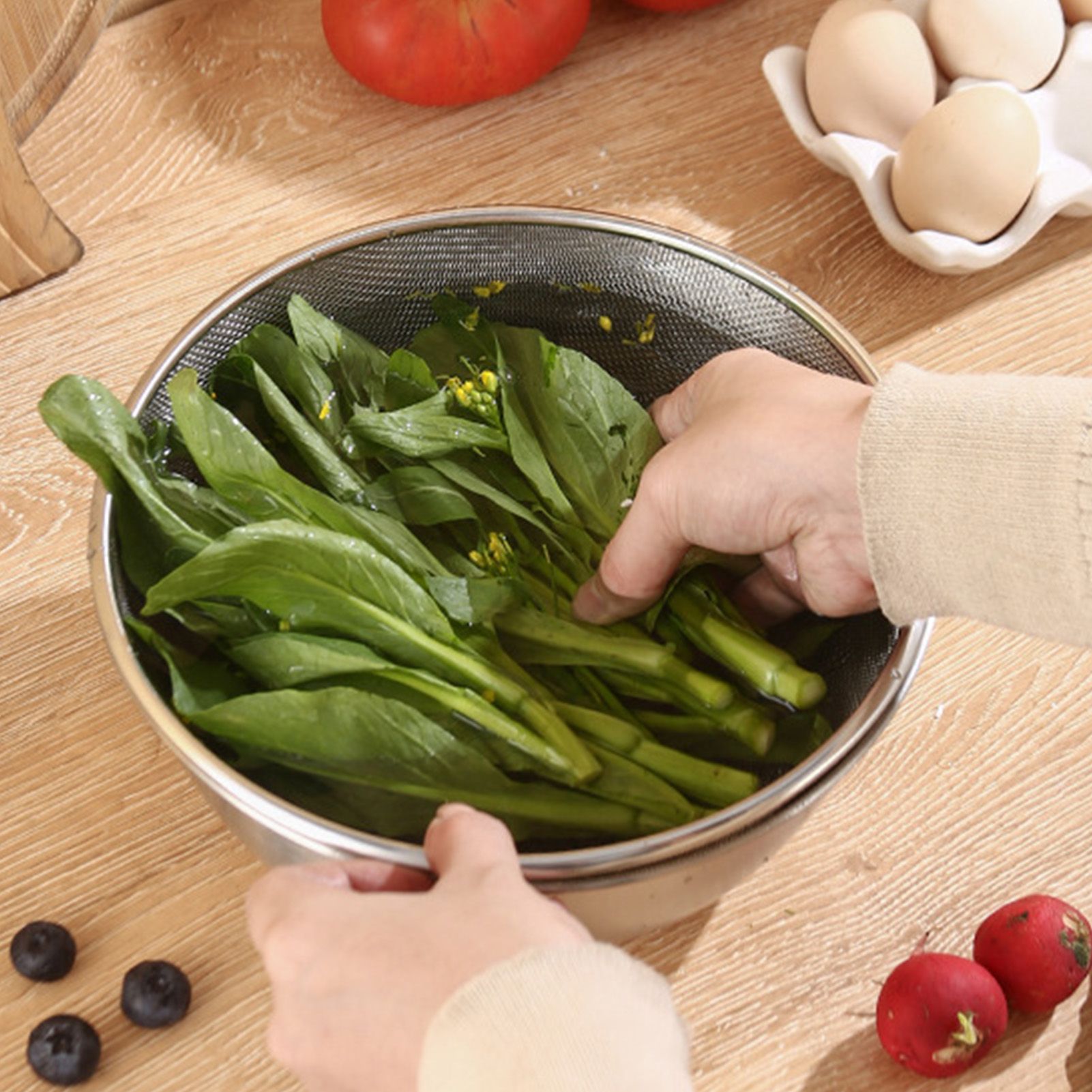Mixing Bowl Large Capacity Thickened Stainless Steel Baking Cooking Basin for view 10