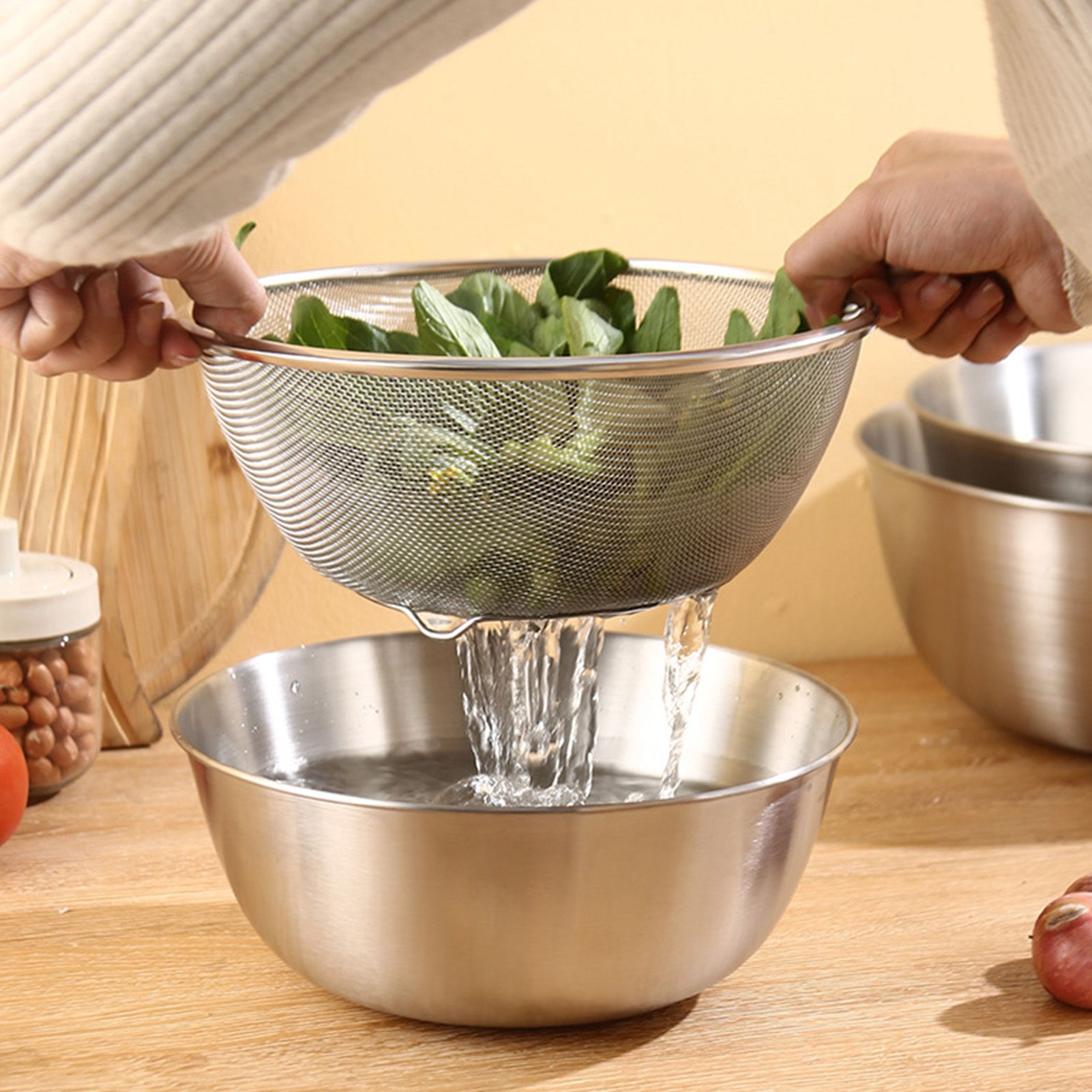 Mixing Bowl Large Capacity Thickened Stainless Steel Baking Cooking Basin for view 13
