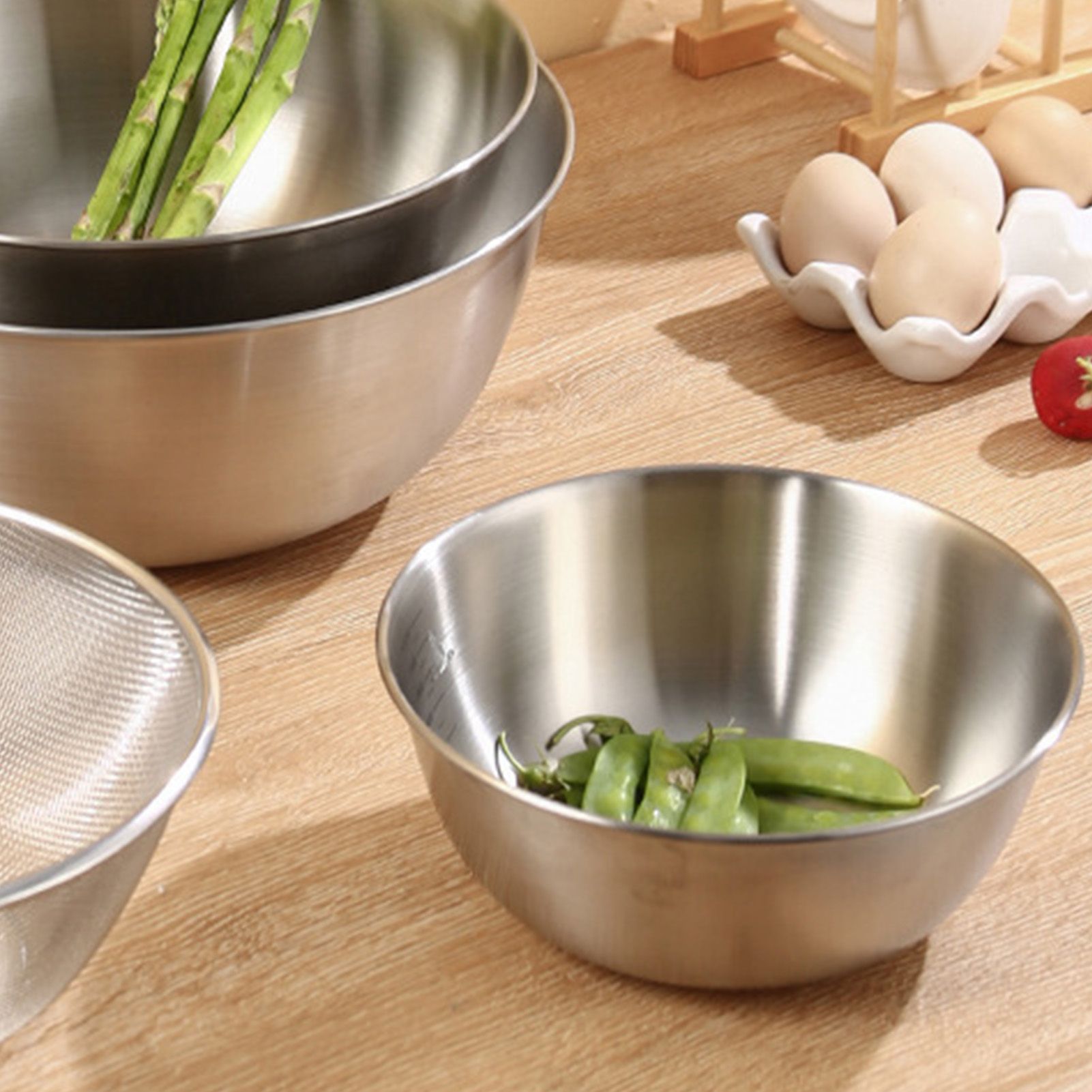 Mixing Bowl Large Capacity Thickened Stainless Steel Baking Cooking Basin for view 14