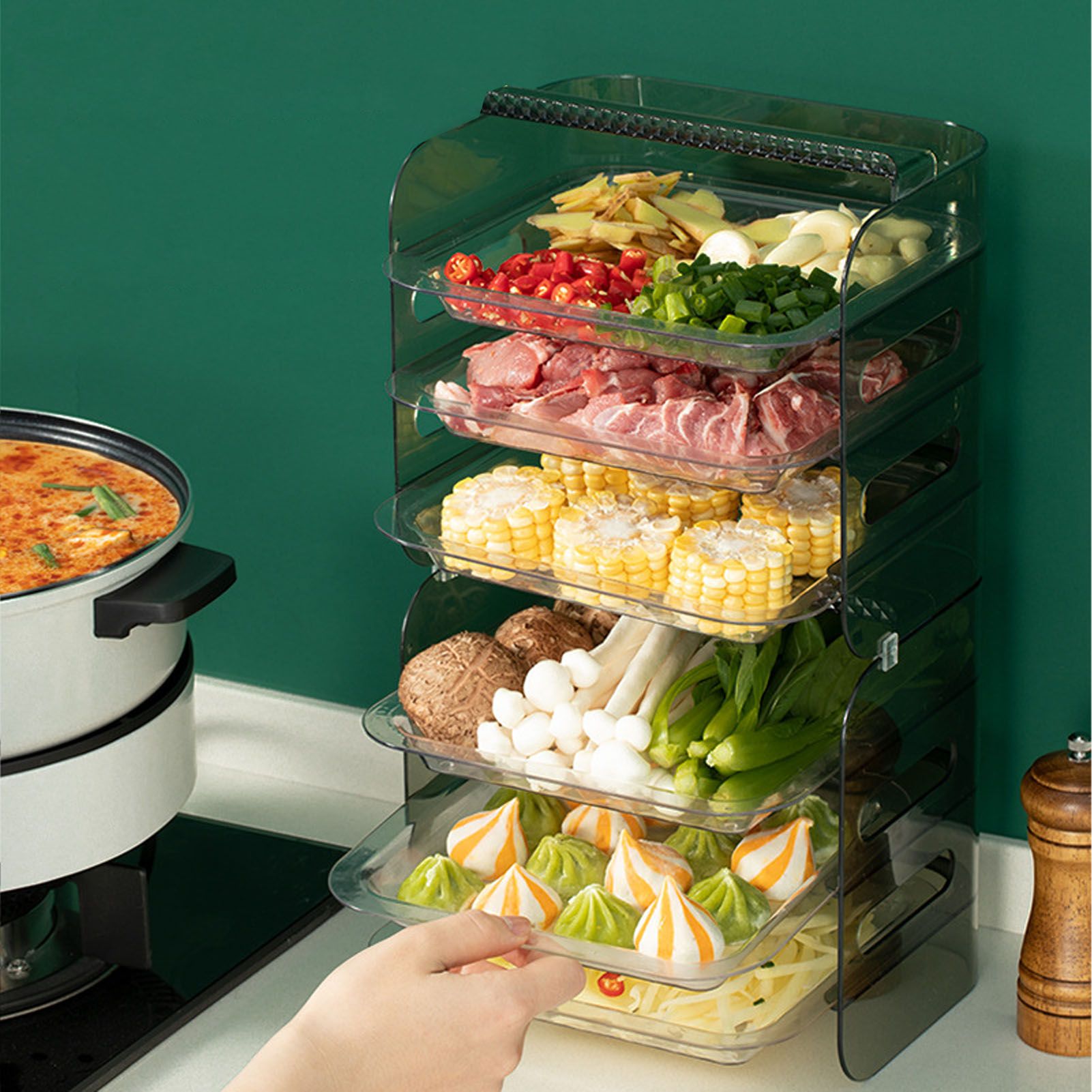 Multi Layer Food Tray Multifunctional Strong Capacity Durable Vegetable Fruit view 5