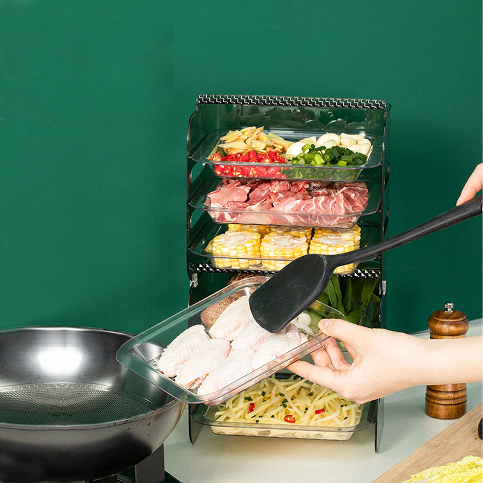 Multi Layer Food Tray Multifunctional Strong Capacity Durable Vegetable Fruit view 6