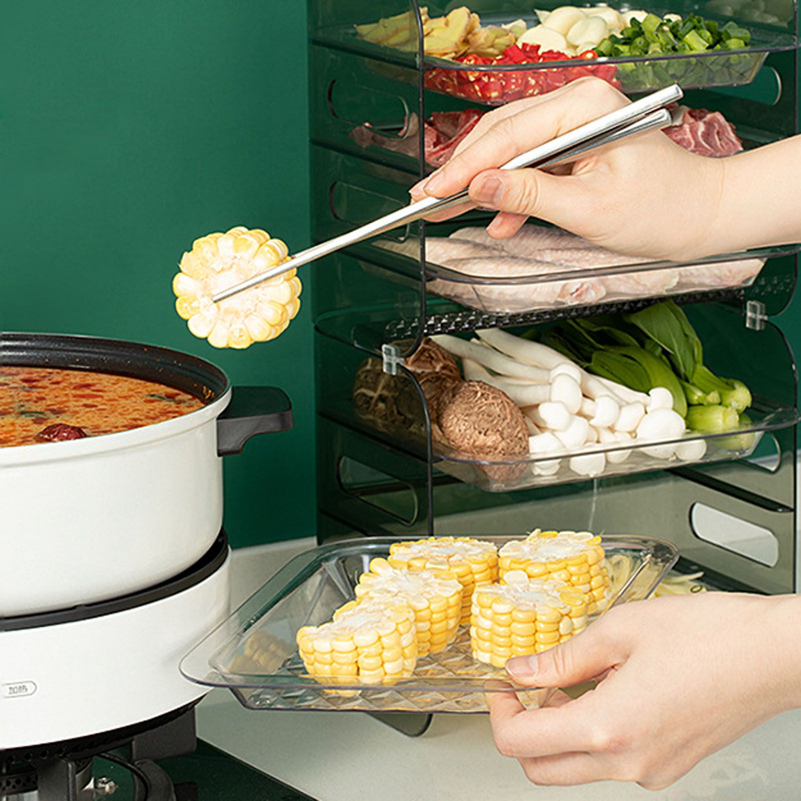 Multi Layer Food Tray Multifunctional Strong Capacity Durable Vegetable Fruit view 7
