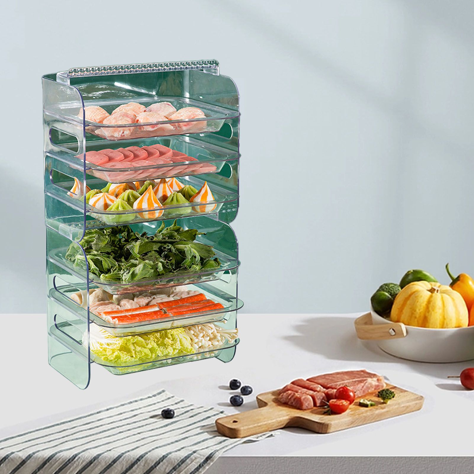 Multi Layer Food Tray Multifunctional Strong Capacity Durable Vegetable Fruit view 5