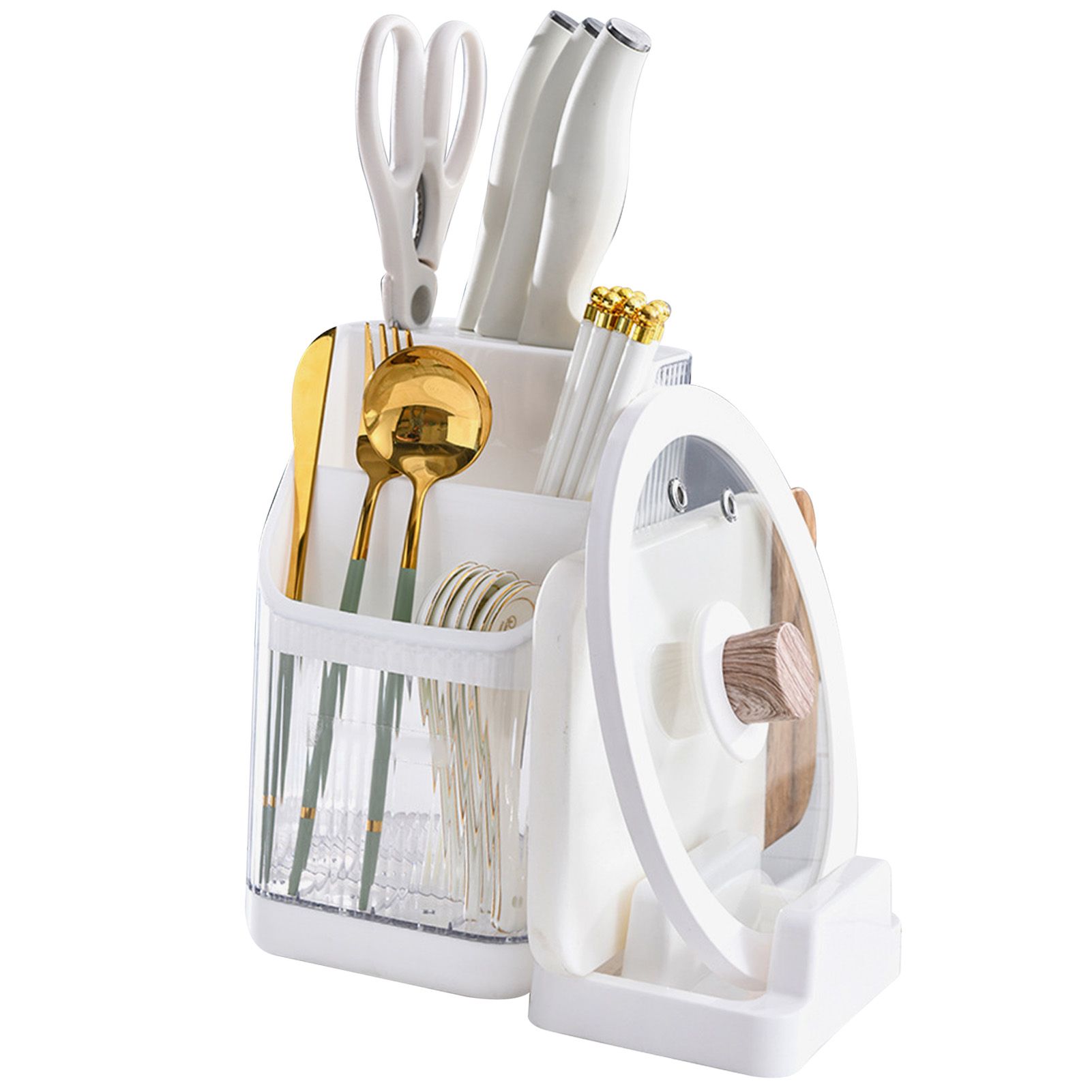 Multifunctional Kitchen Storage Rack Kitchen Countertop Cutting Board Pot view 2