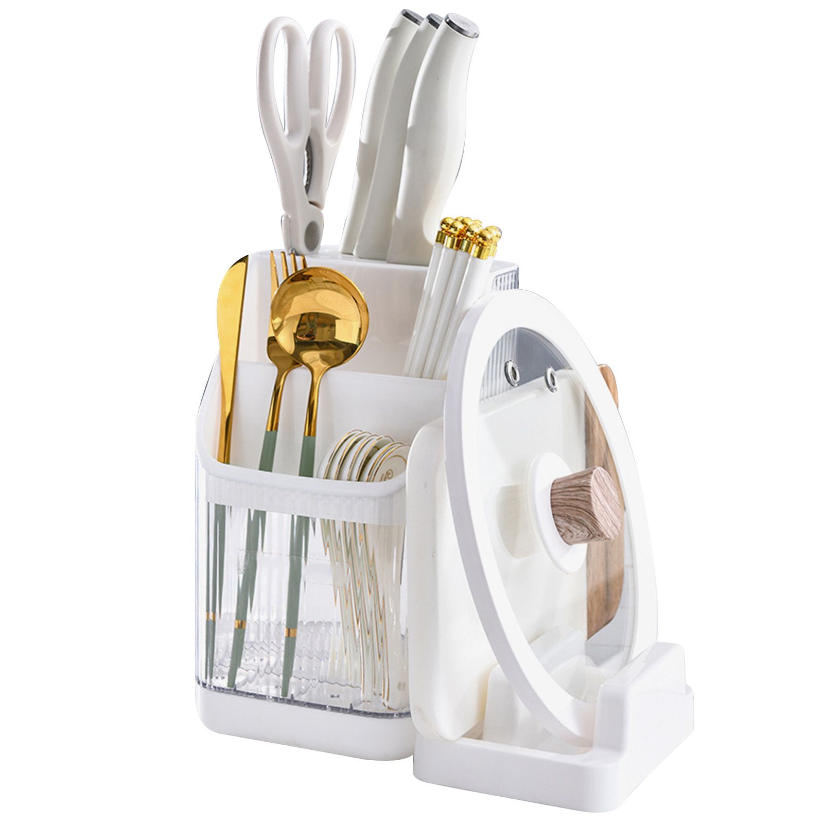 Multifunctional Kitchen Storage Rack Kitchen Countertop Cutting Board Pot view 3