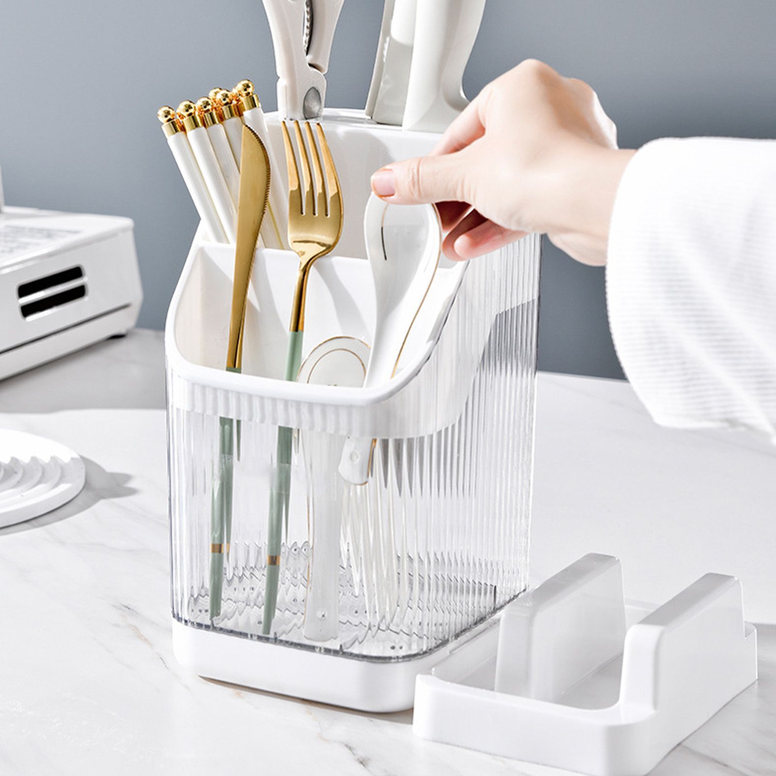 Multifunctional Kitchen Storage Rack Kitchen Countertop Cutting Board Pot view 11