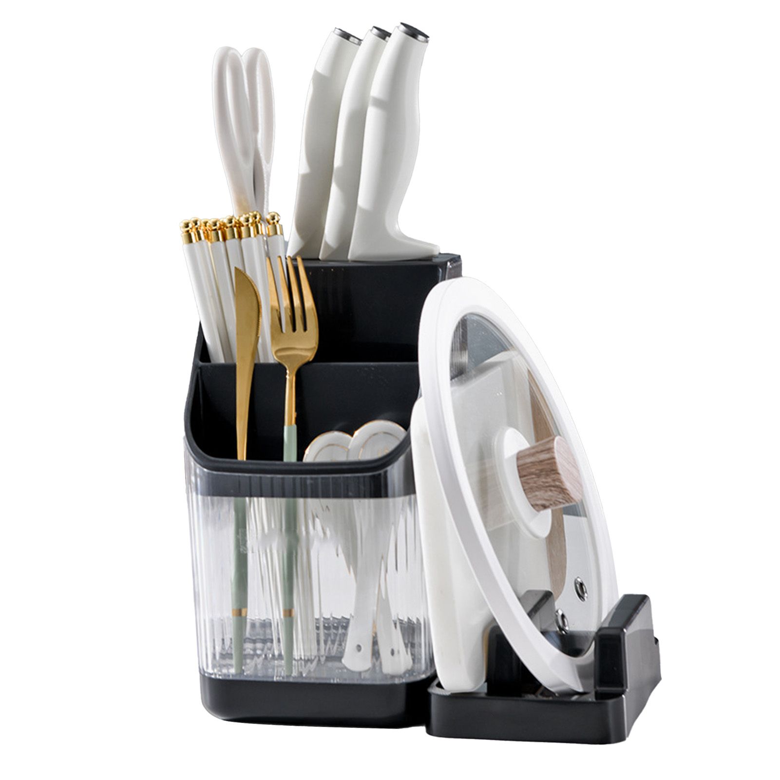 Multifunctional Kitchen Storage Rack Kitchen Countertop Cutting Board Pot view 4