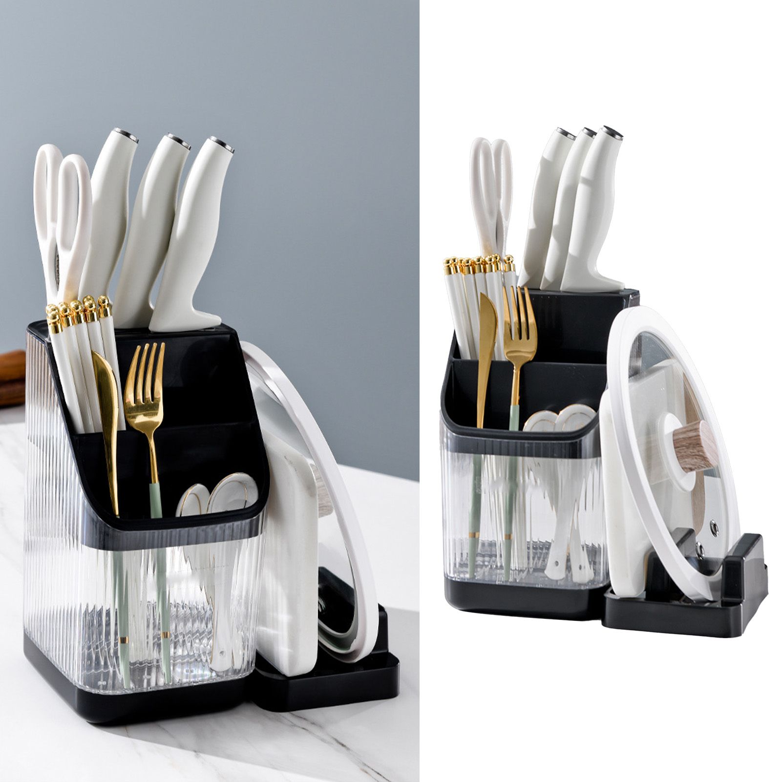 Multifunctional Kitchen Storage Rack Kitchen Countertop Cutting Board Pot view 8