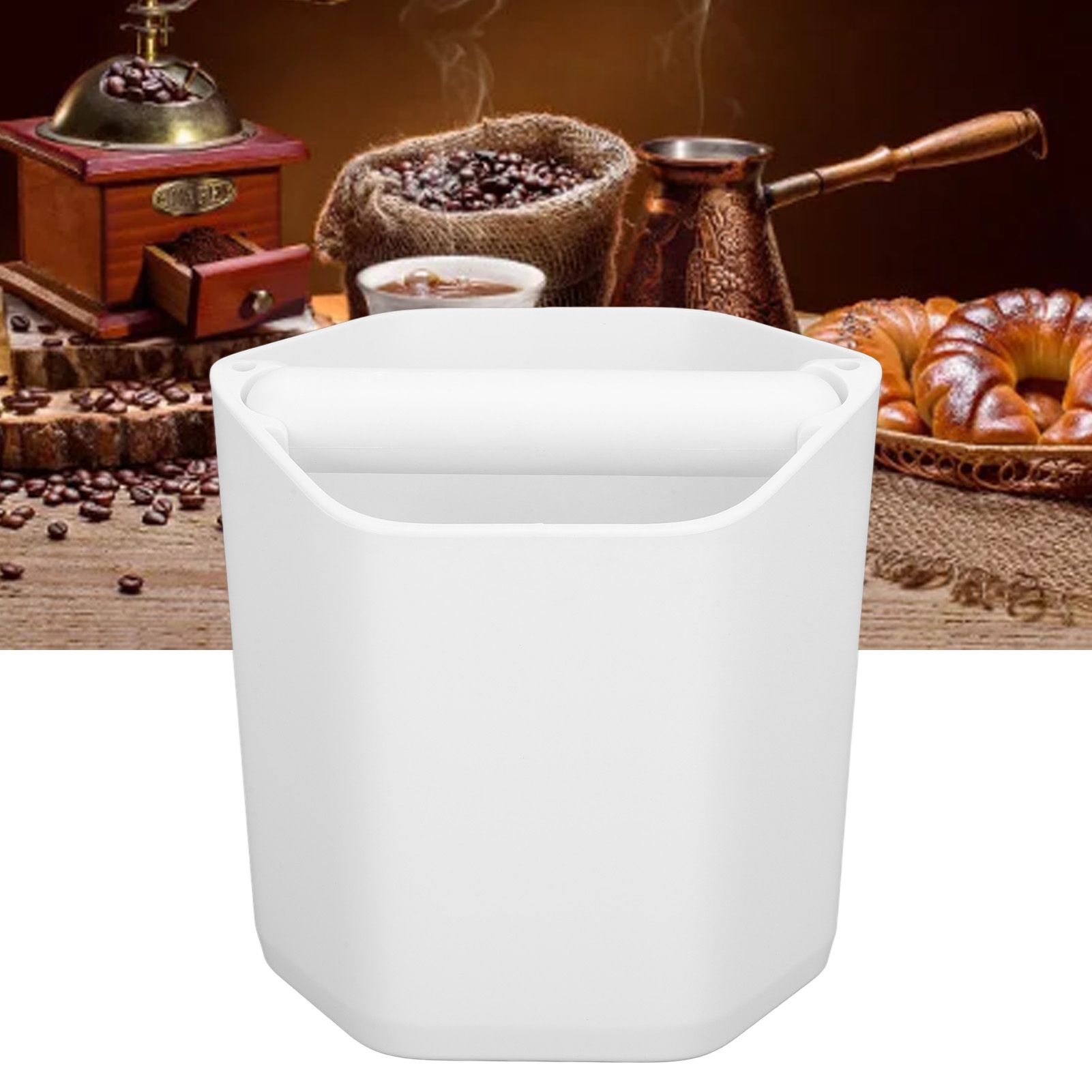 Coffee Knock Box Large Capacity Coffee Grounds Knock Box with Knock Bar and view 11