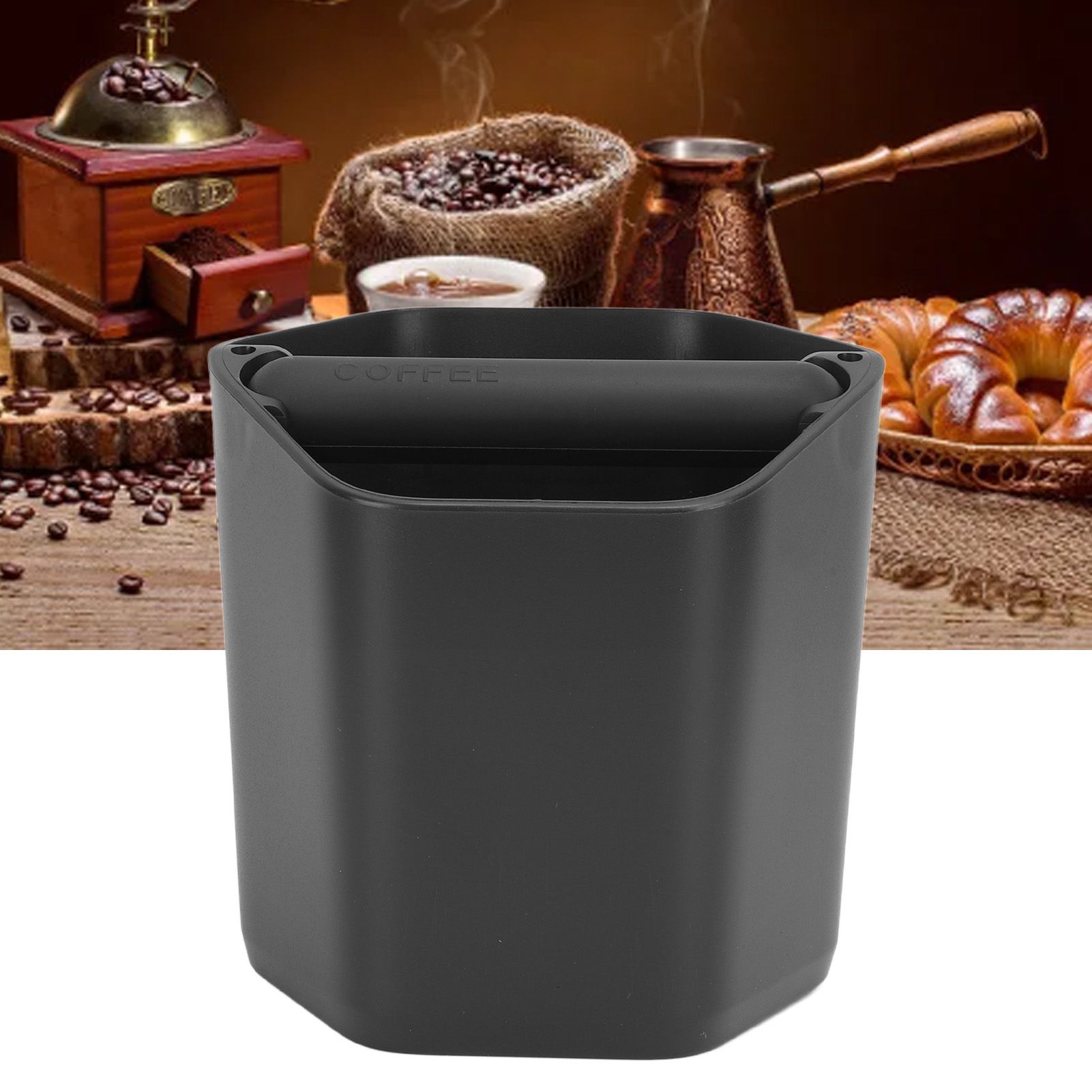 Coffee Knock Box Large Capacity Coffee Grounds Knock Box with Knock Bar and view 11