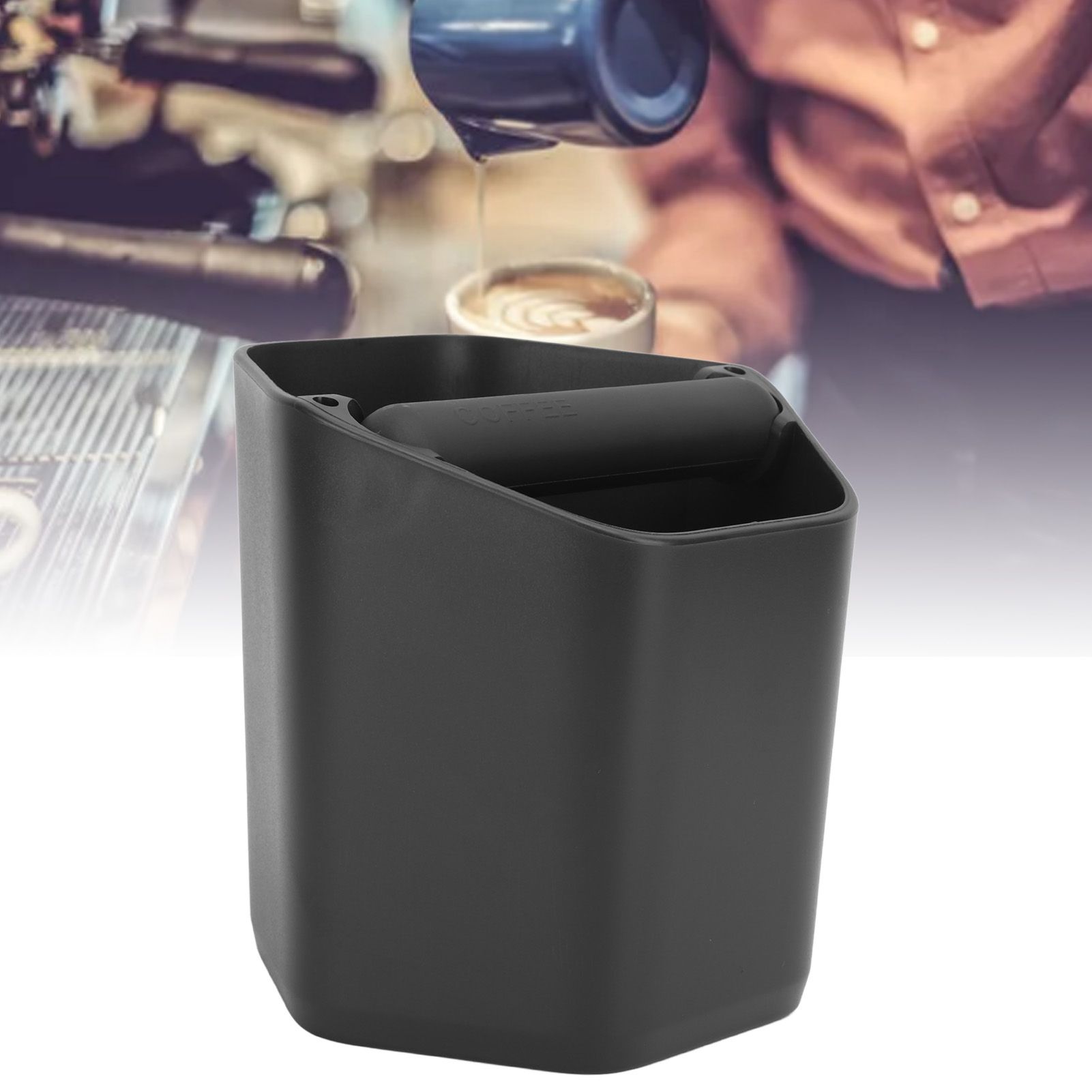 Coffee Knock Box Large Capacity Coffee Grounds Knock Box with Knock Bar and view 12