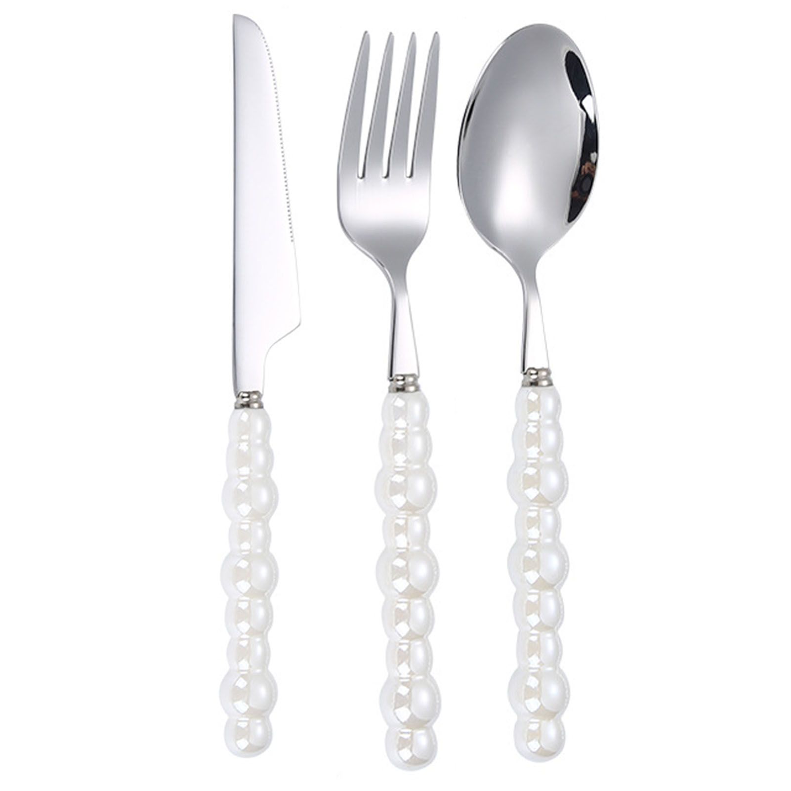 Flatware Cutlery Set Spoons Forks Knifes Utensils Tableware Sets with Ceramic view 2