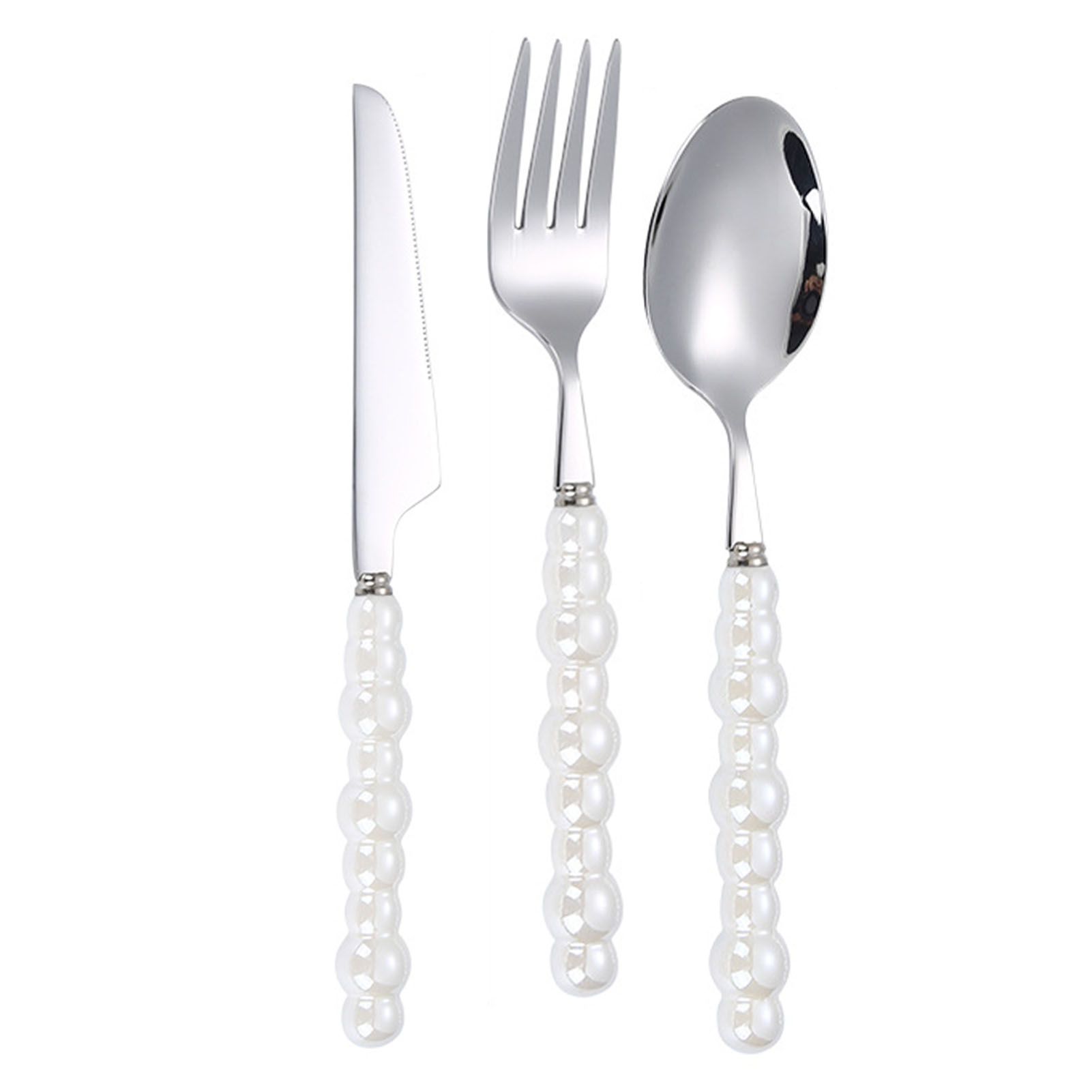 Flatware Cutlery Set Spoons Forks Knifes Utensils Tableware Sets with Ceramic view 3
