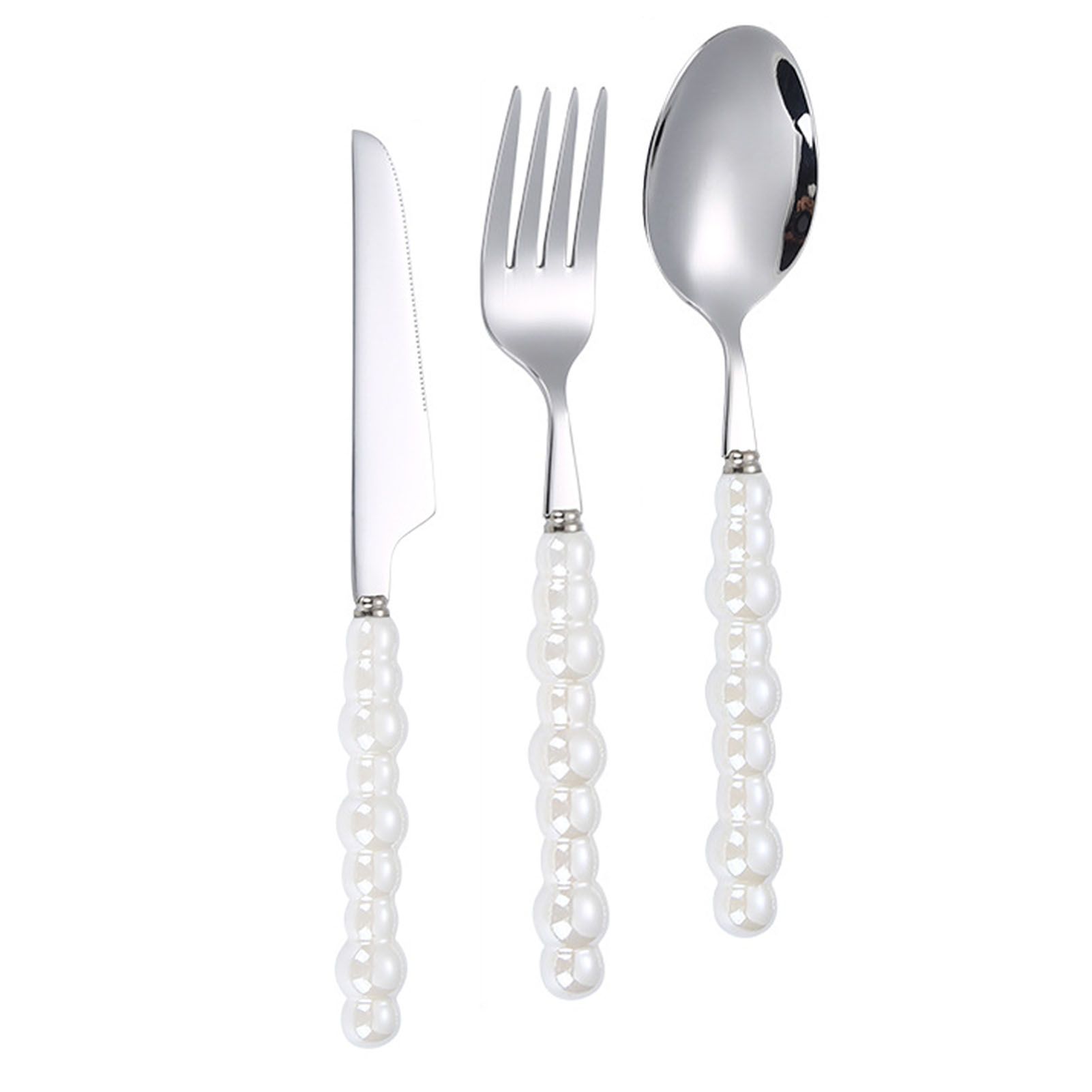 Flatware Cutlery Set Spoons Forks Knifes Utensils Tableware Sets with Ceramic view 4