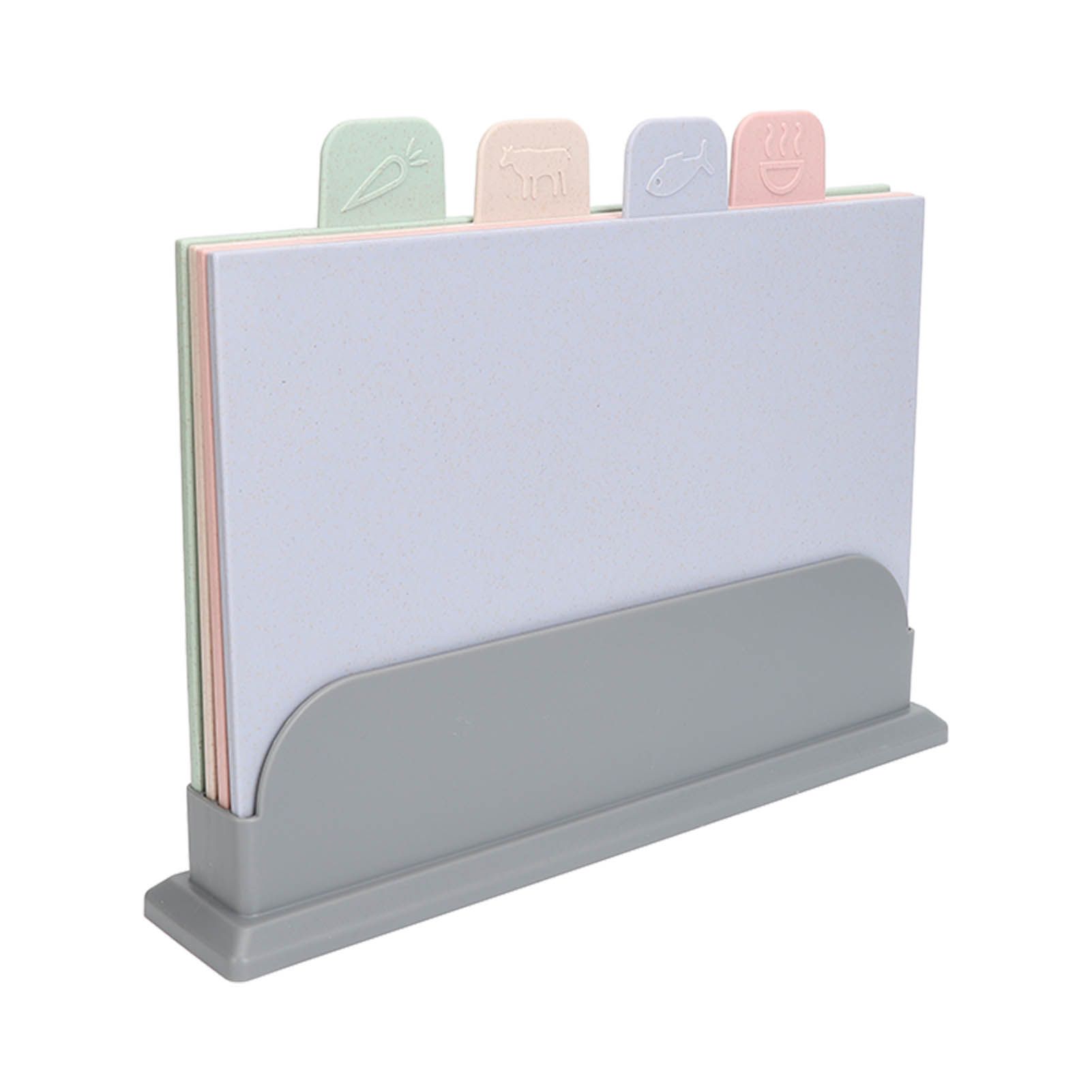 4pcs Color Coded Cutting Boards Set with Holder Double Sided Use Classified view 3