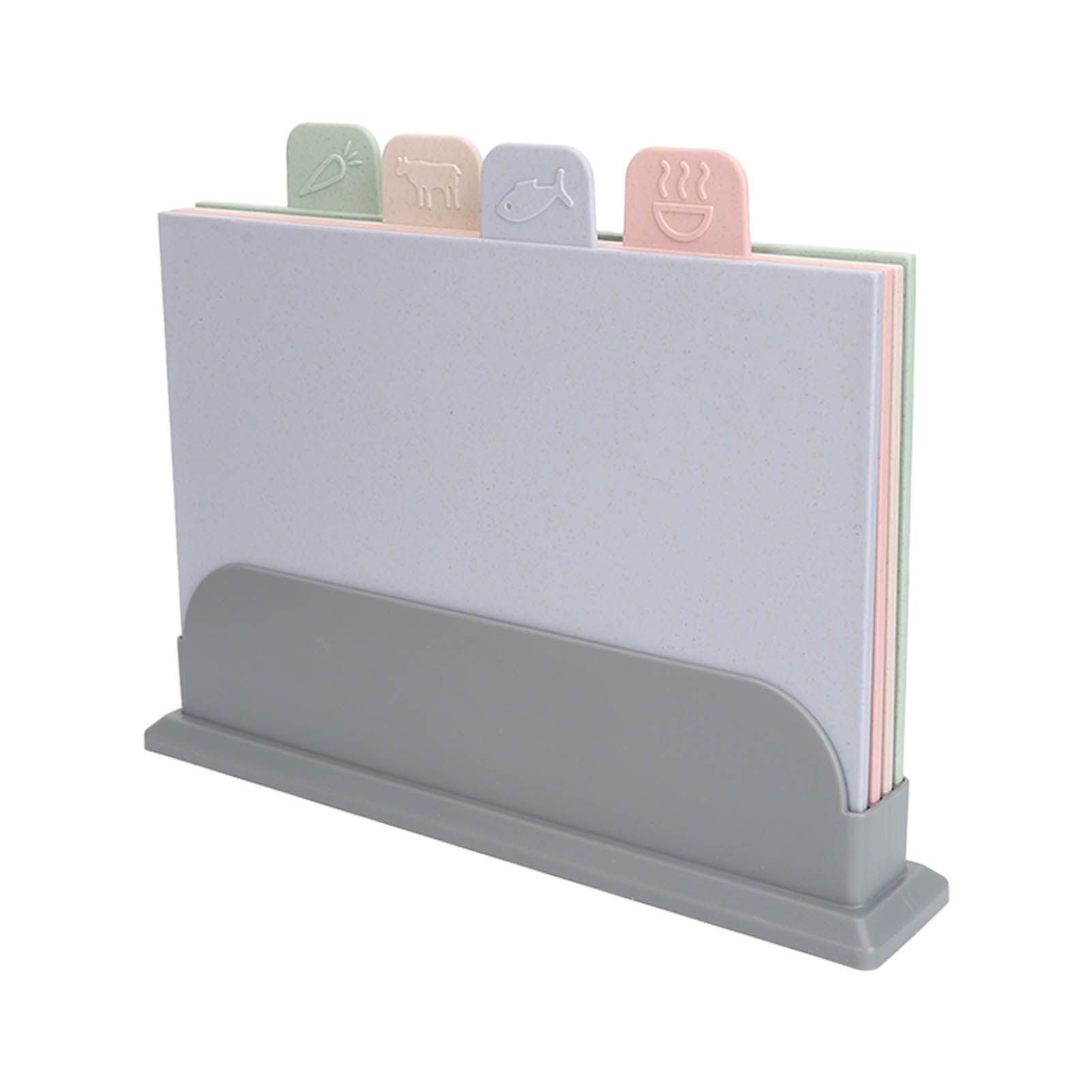 4pcs Color Coded Cutting Boards Set with Holder Double Sided Use Classified view 4
