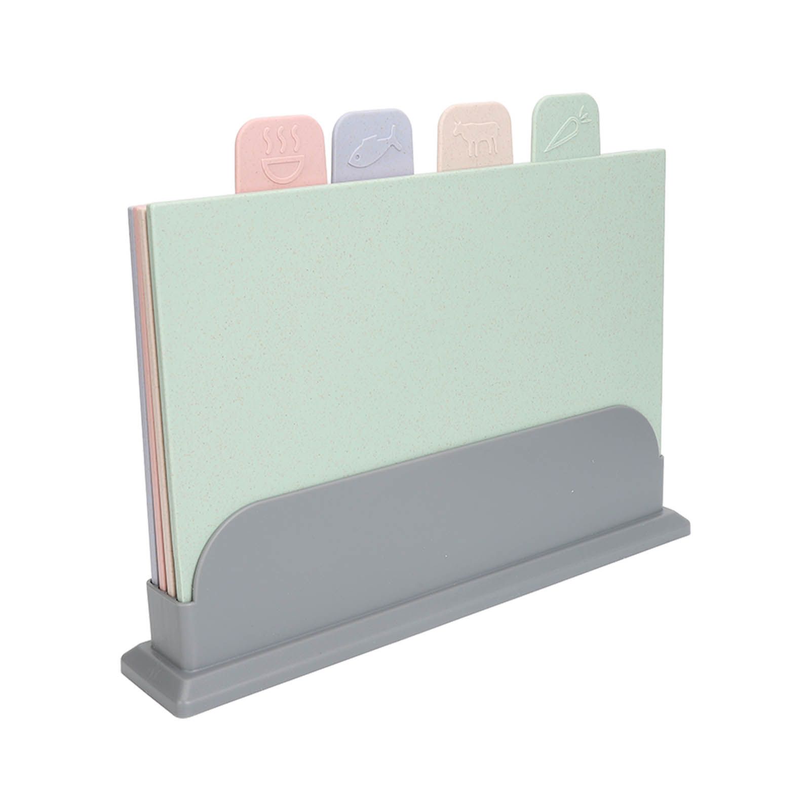 4pcs Color Coded Cutting Boards Set with Holder Double Sided Use Classified view 6