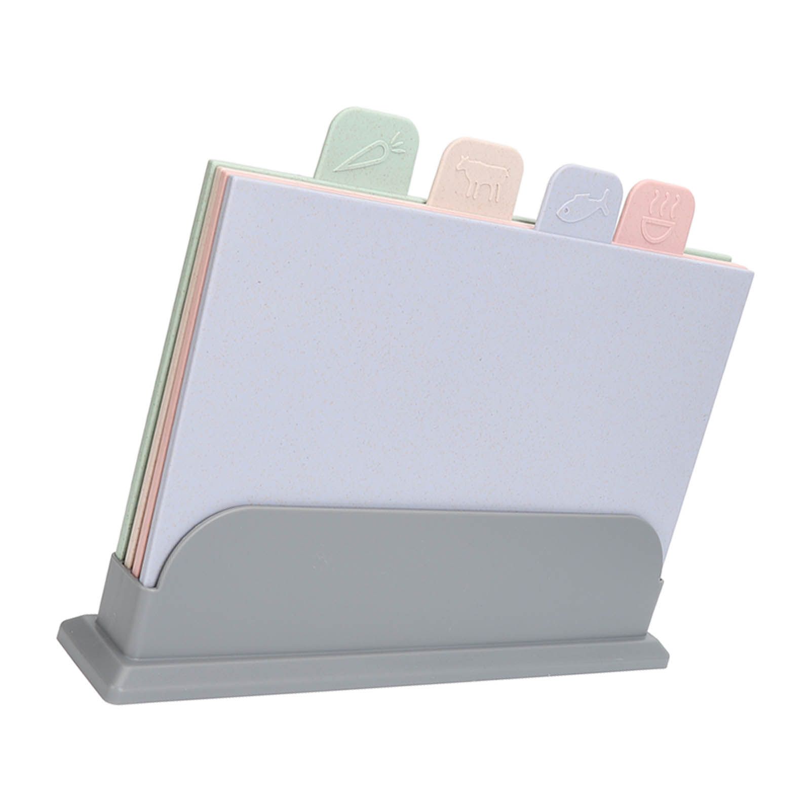 4pcs Color Coded Cutting Boards Set with Holder Double Sided Use Classified view 8