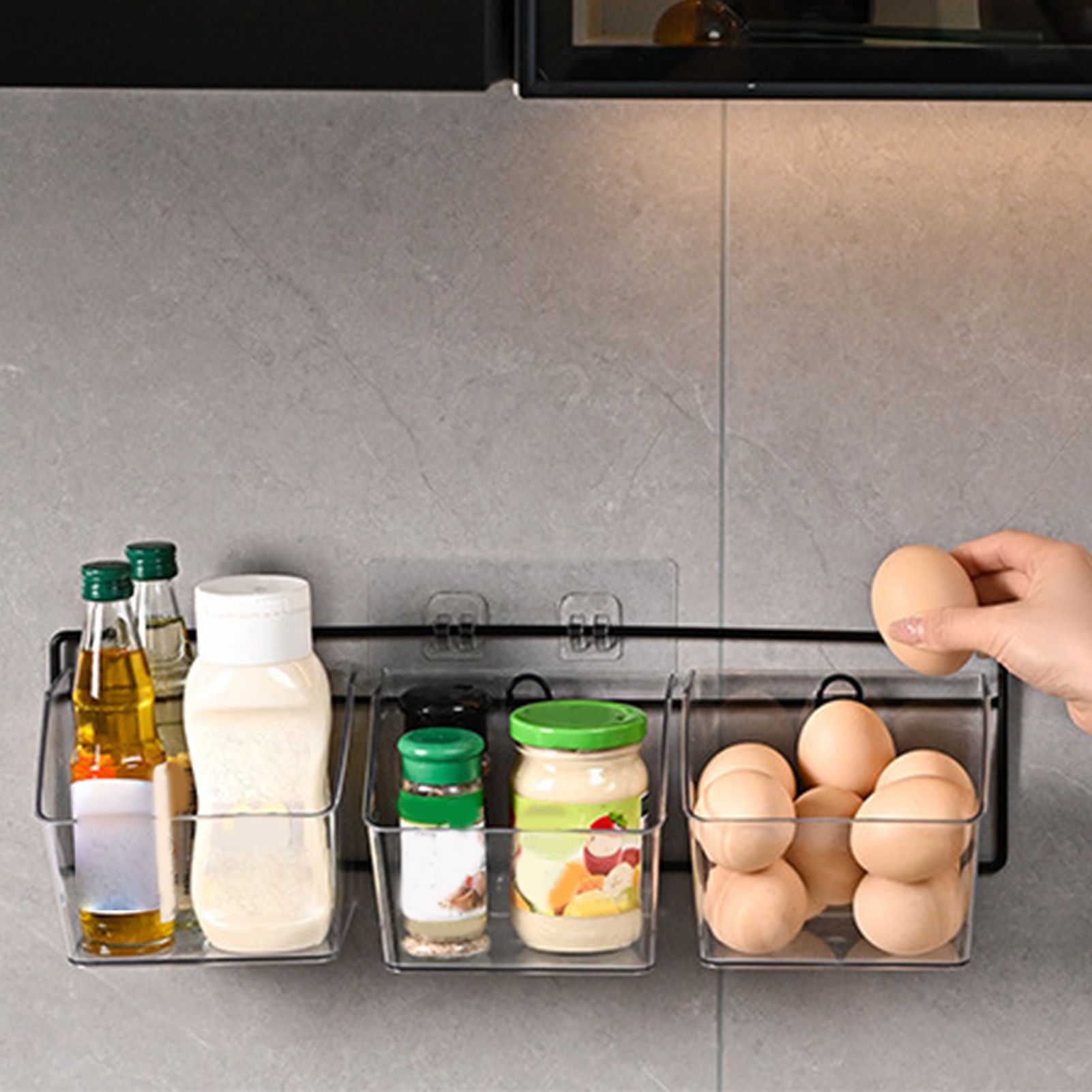 Wall Mounted Storage Container 3 Layer Wall Hanging Kitchen Storage Box for view 6