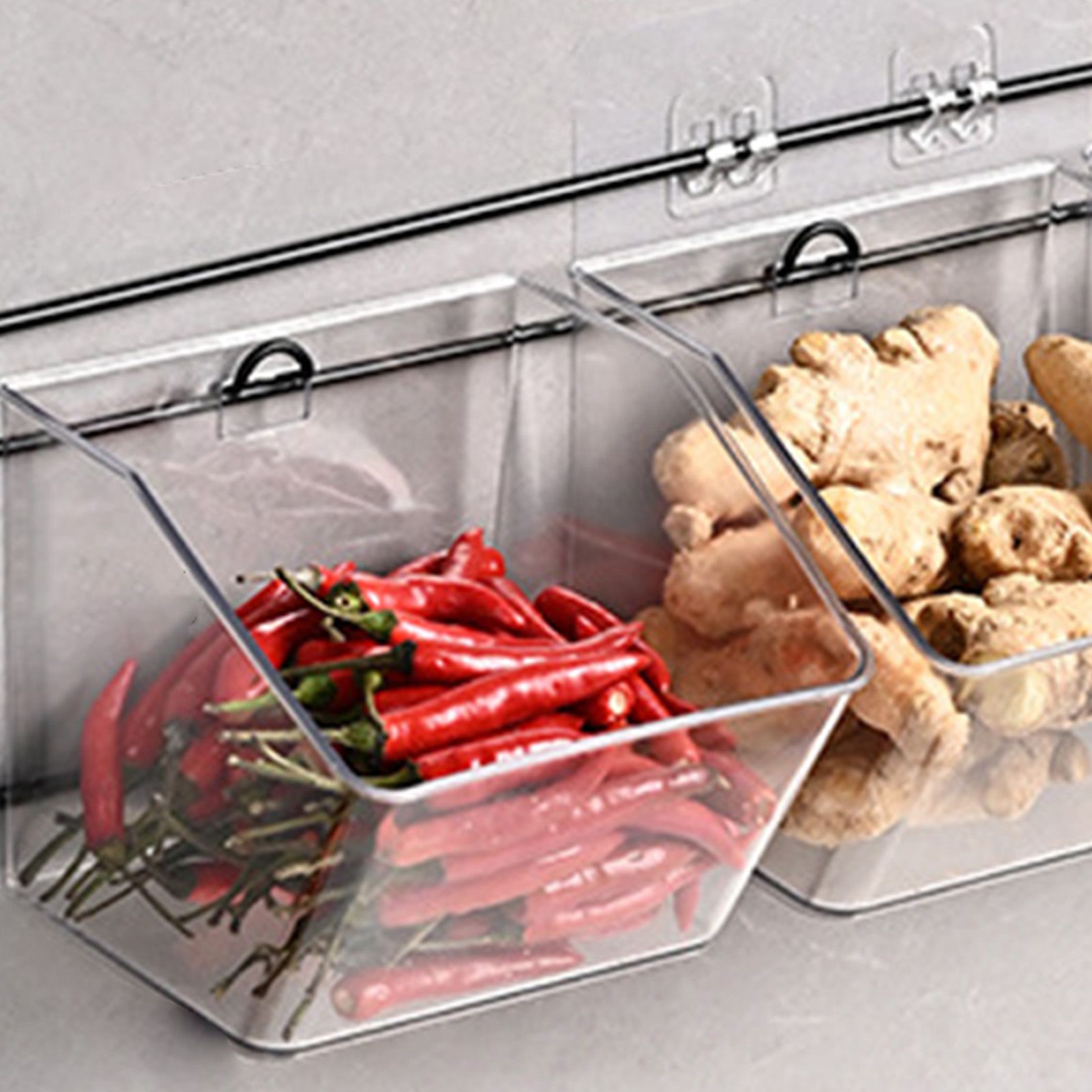 Wall Mounted Storage Container 3 Layer Wall Hanging Kitchen Storage Box for view 9
