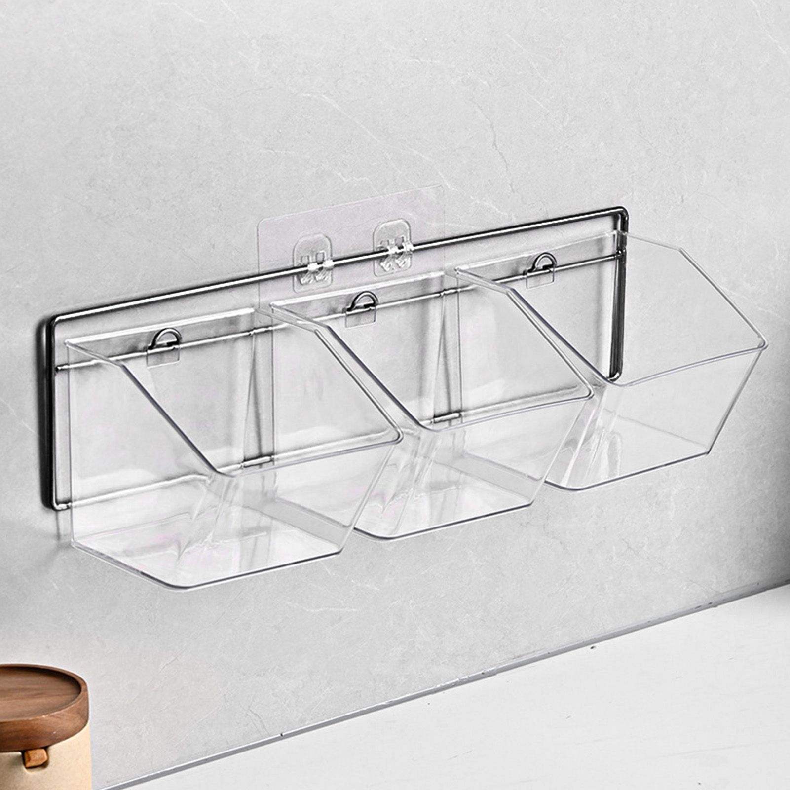 Wall Mounted Storage Container 3 Layer Wall Hanging Kitchen Storage Box for view 12