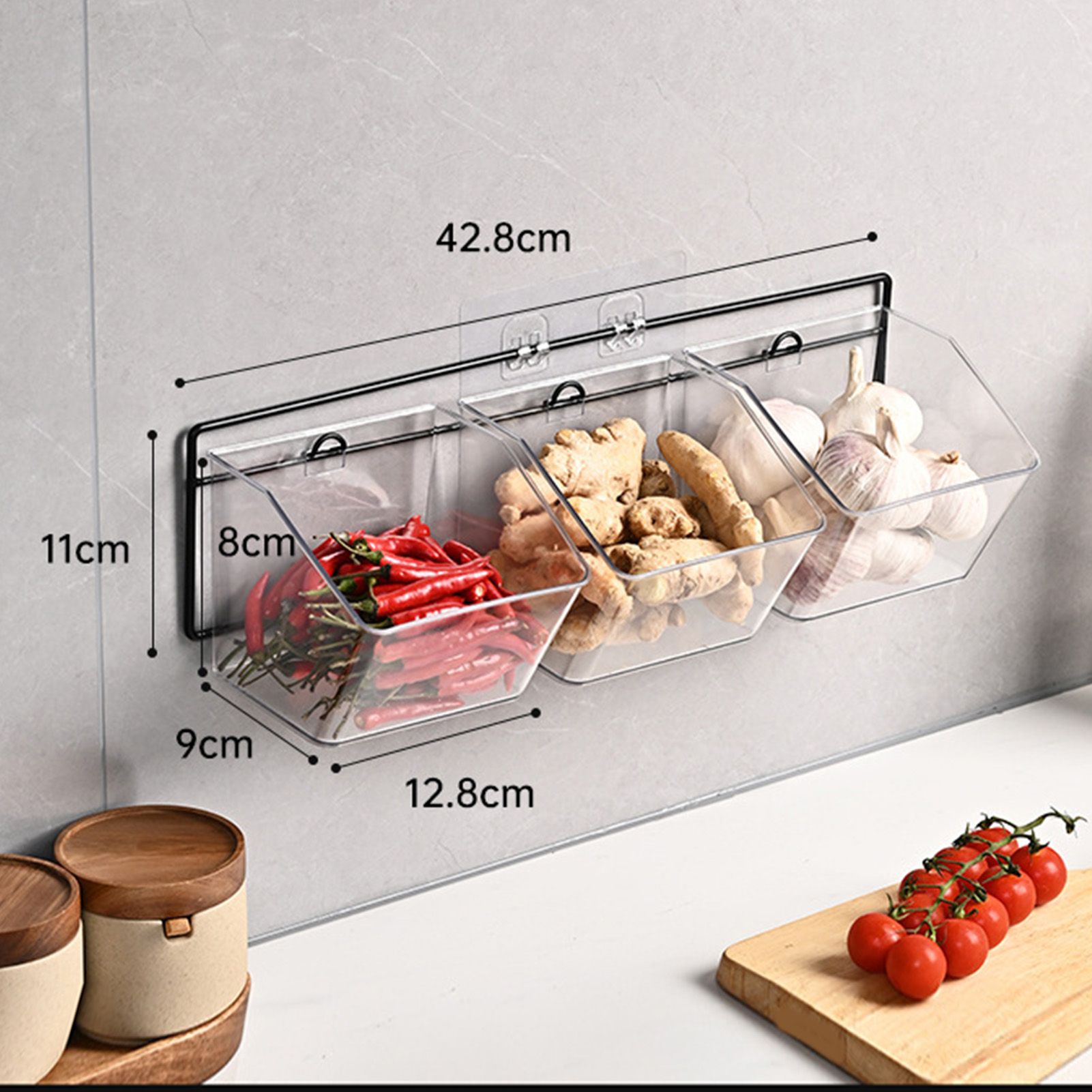 Wall Mounted Storage Container 3 Layer Wall Hanging Kitchen Storage Box for view 13
