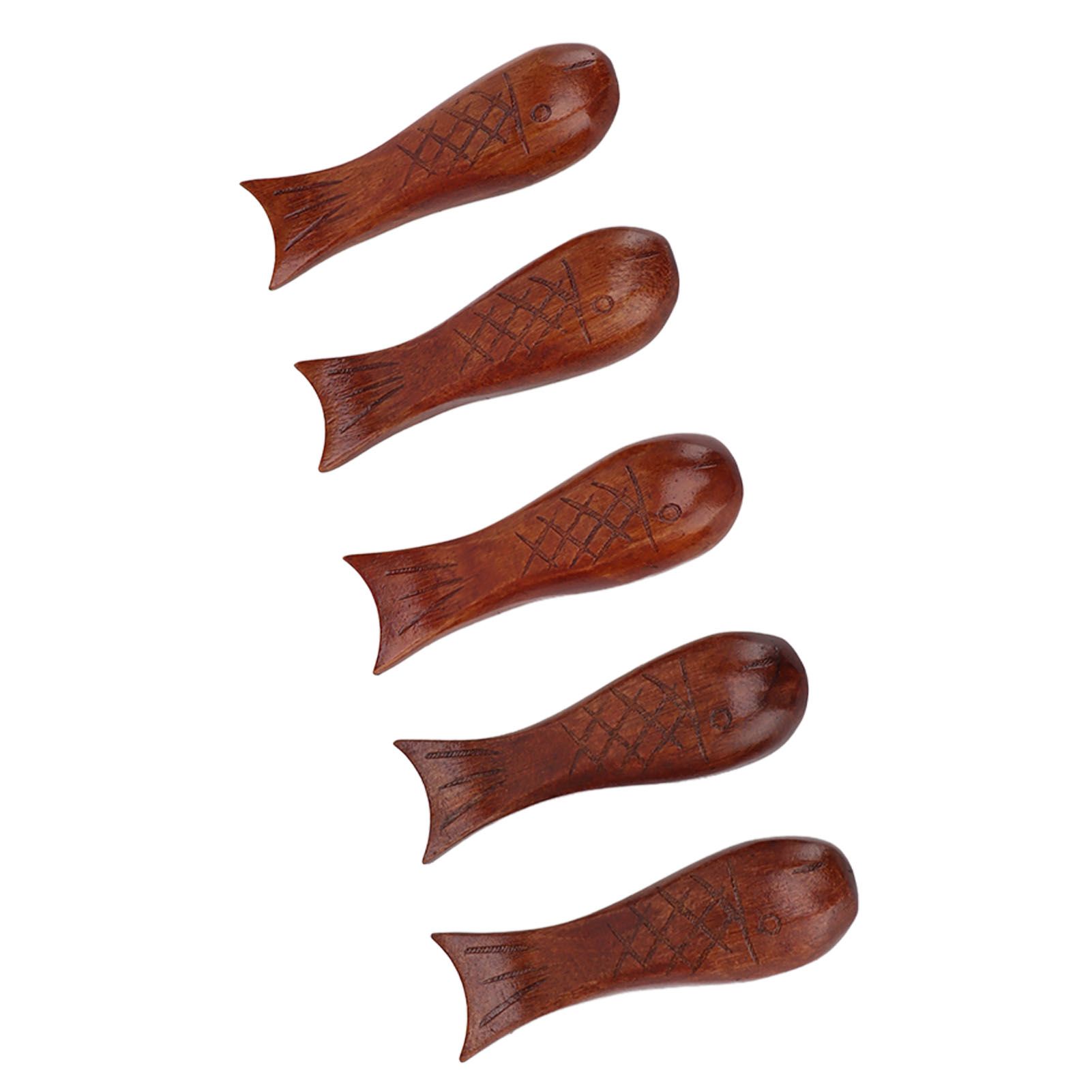 5Pcs Wooden Fish Shape Chopstick Rest Stand Rack Spoon Fork Knife Holder view 2