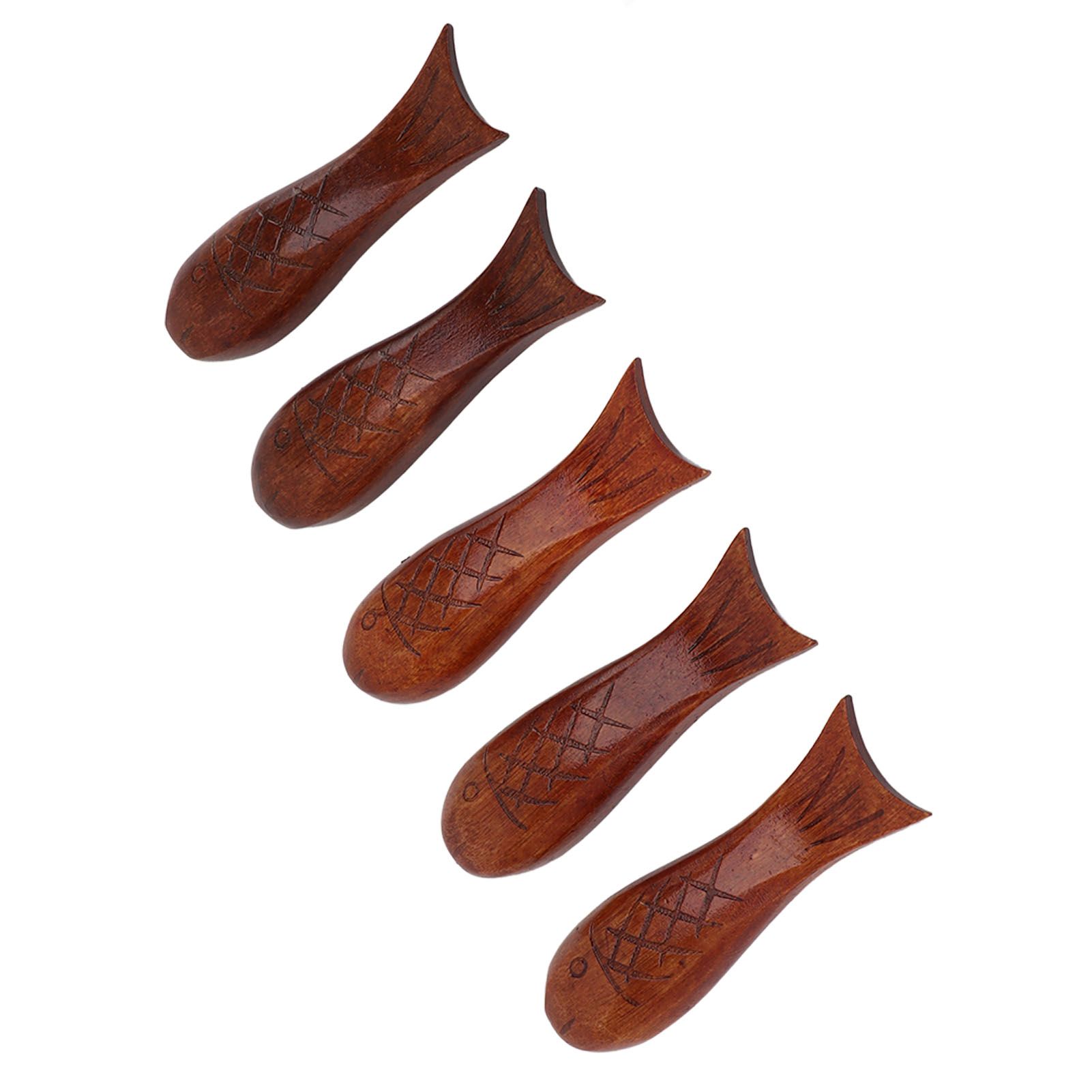 5Pcs Wooden Fish Shape Chopstick Rest Stand Rack Spoon Fork Knife Holder view 3