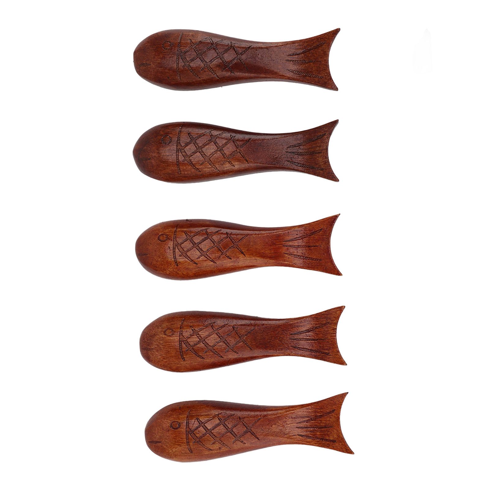 5Pcs Wooden Fish Shape Chopstick Rest Stand Rack Spoon Fork Knife Holder view 4