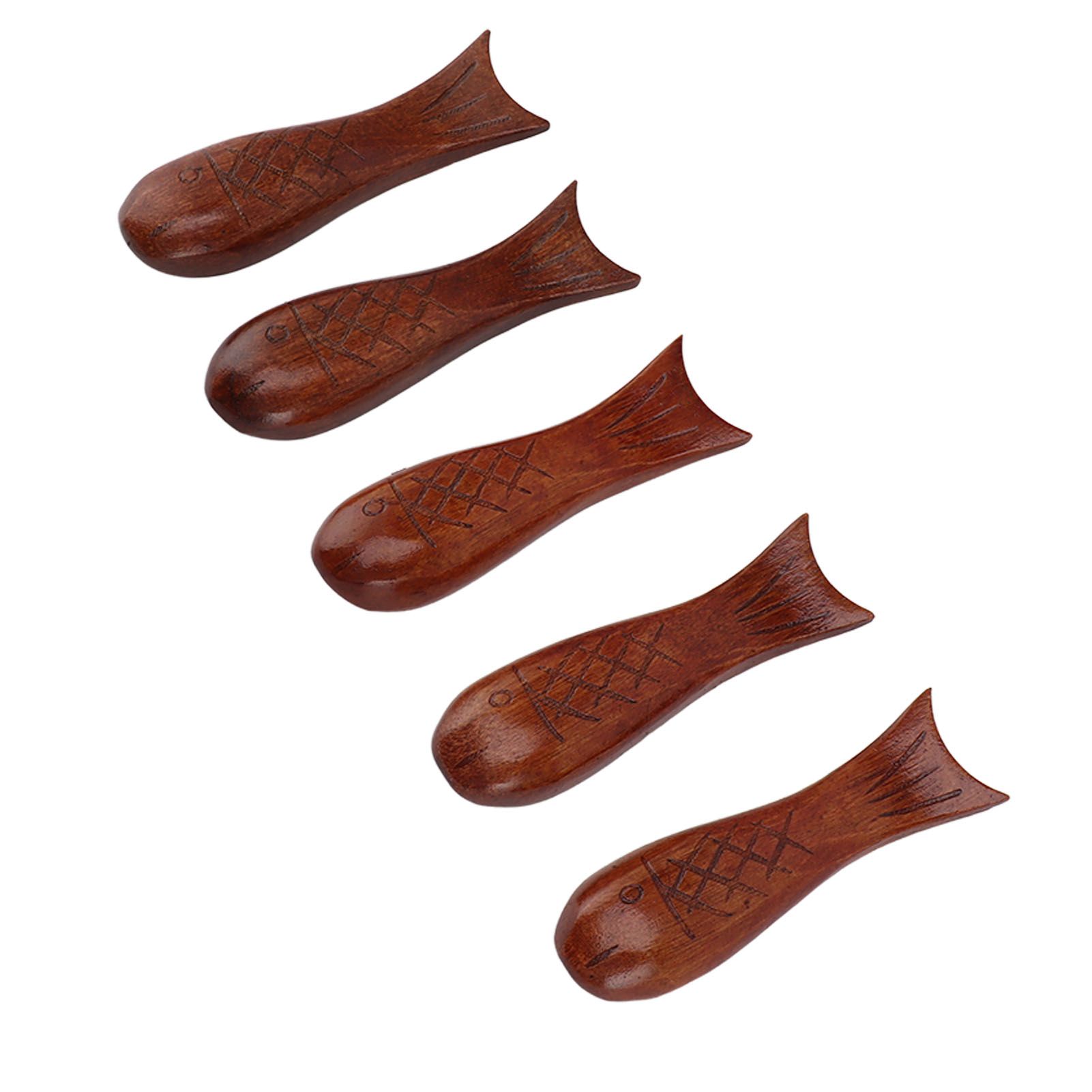 5Pcs Wooden Fish Shape Chopstick Rest Stand Rack Spoon Fork Knife Holder view 5