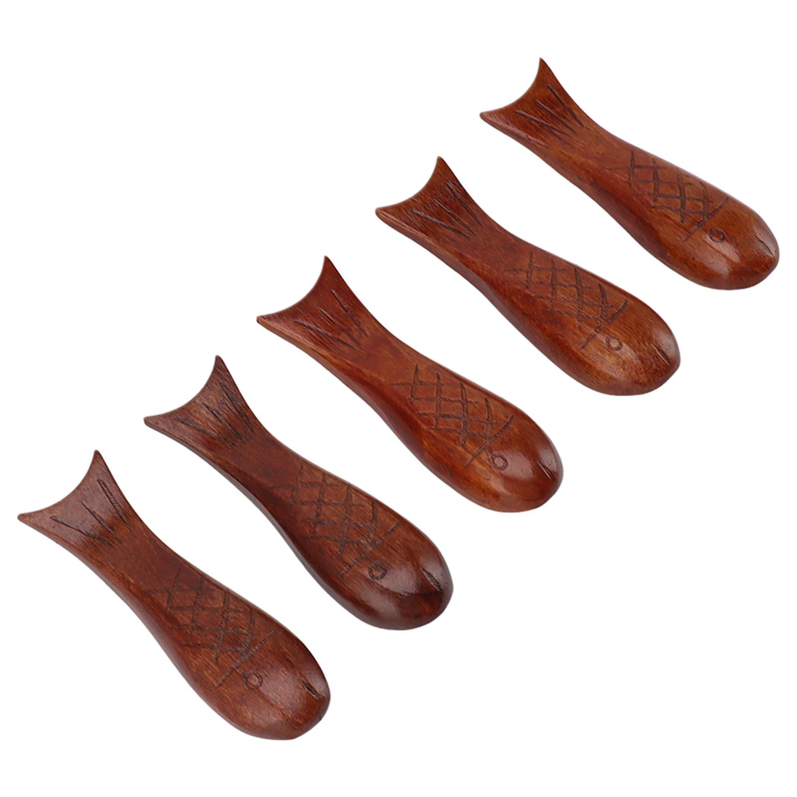 5Pcs Wooden Fish Shape Chopstick Rest Stand Rack Spoon Fork Knife Holder view 6