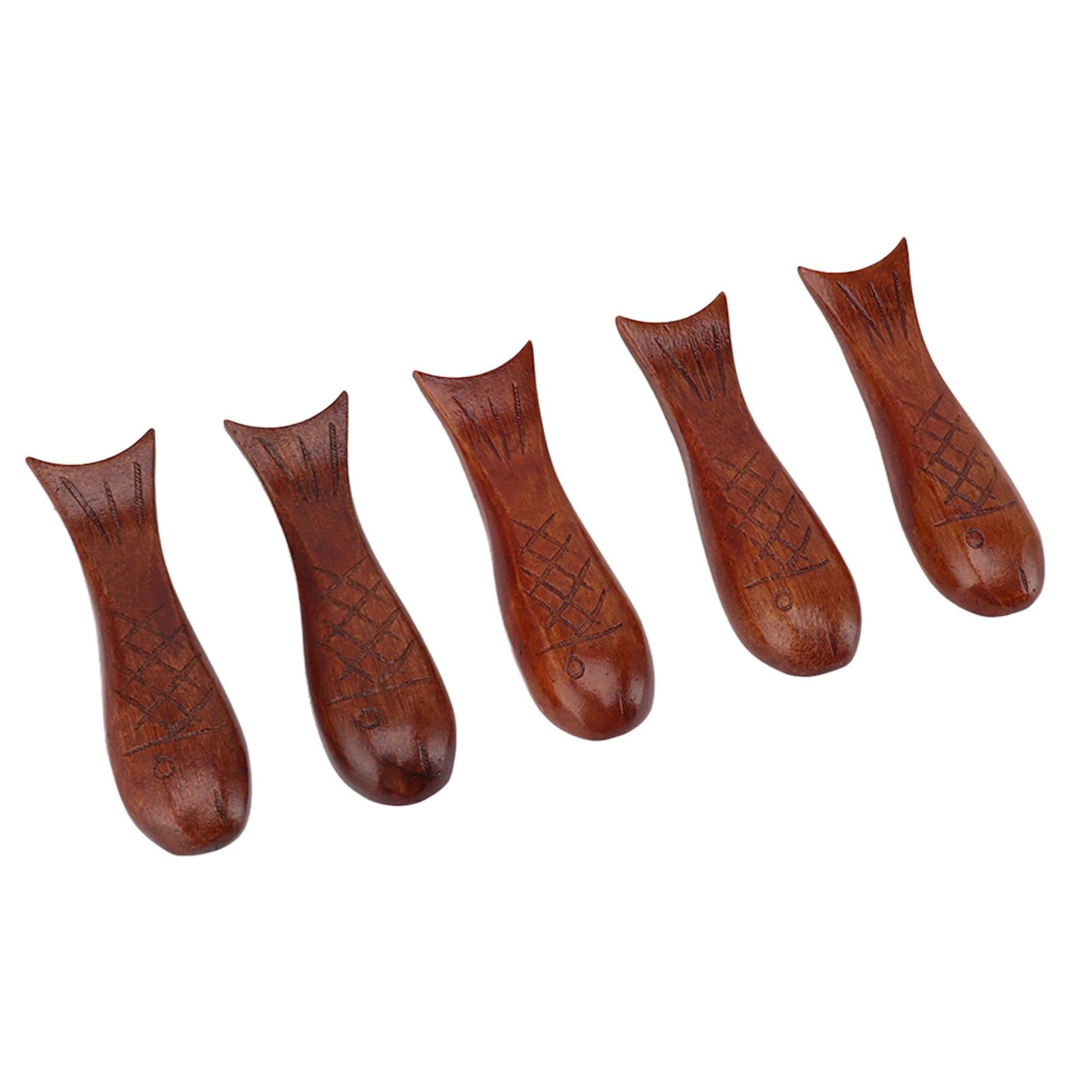 5Pcs Wooden Fish Shape Chopstick Rest Stand Rack Spoon Fork Knife Holder view 7
