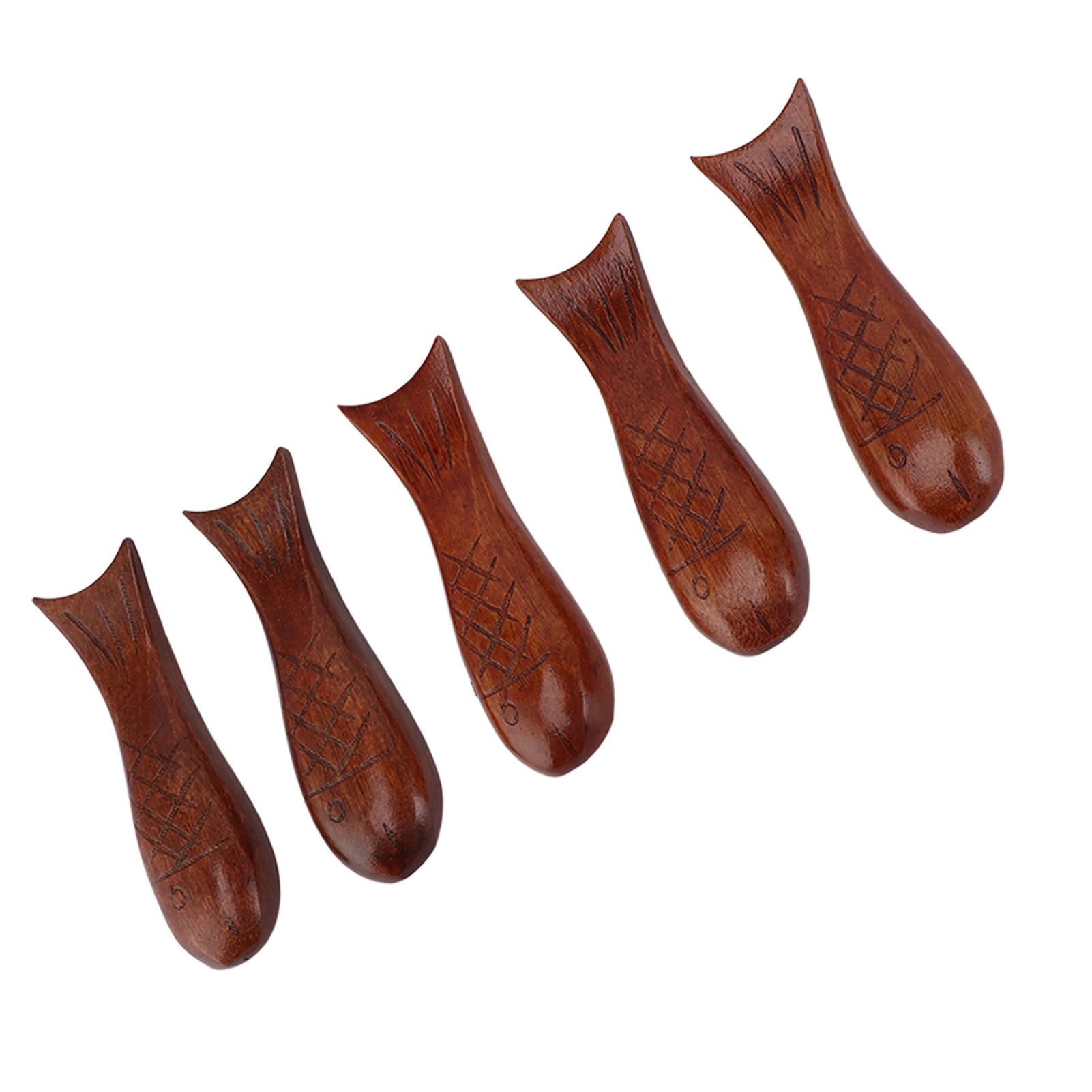 5Pcs Wooden Fish Shape Chopstick Rest Stand Rack Spoon Fork Knife Holder view 15