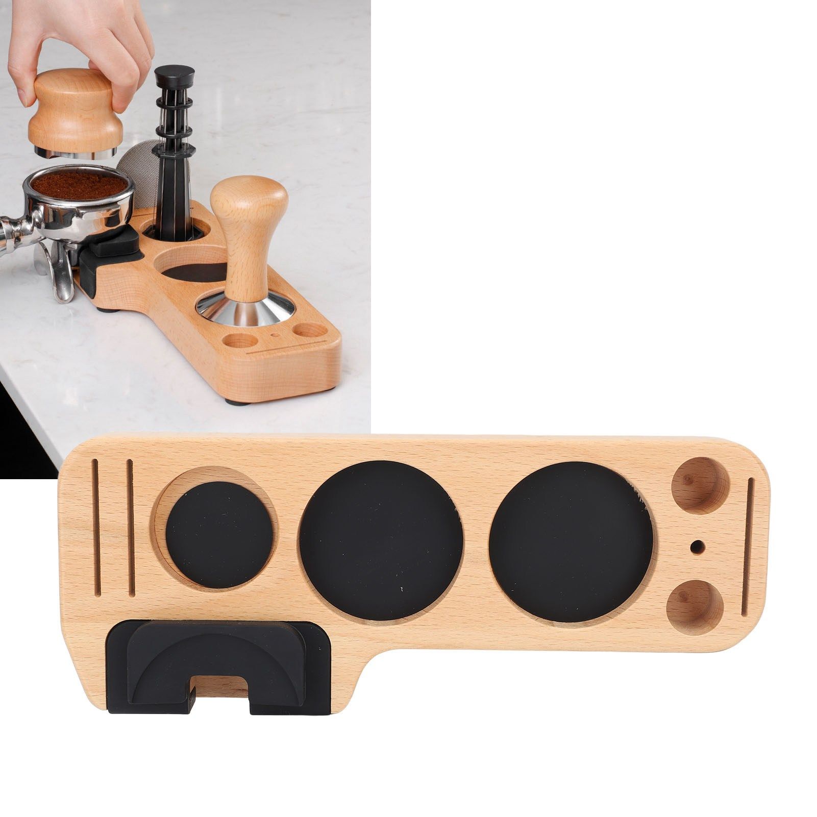 Coffee Tamping Station Wood Tamper Station Compatible with 51mm 53mm 58mm view 12