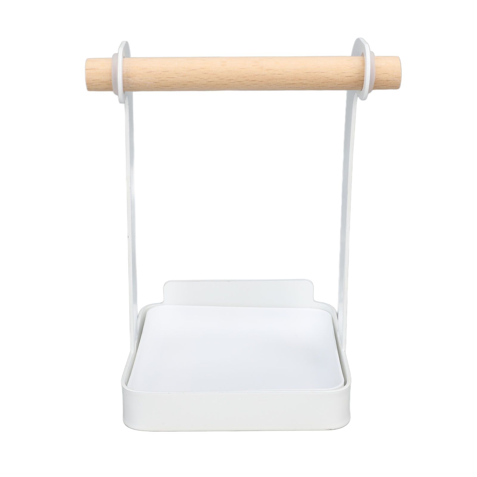 Pot Lid Holder Rack Multifunction Prevent Slip Iron Basin Wood Rack Cooking view 4