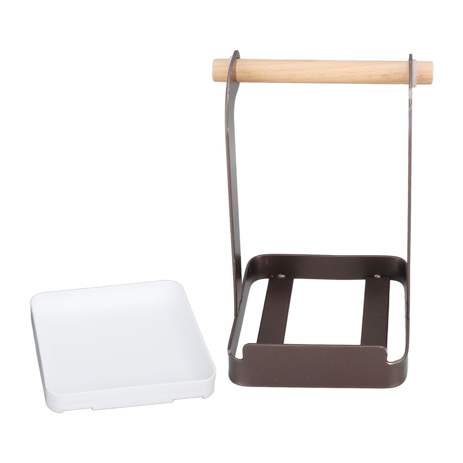 Pot Lid Holder Rack Multifunction Prevent Slip Iron Basin Wood Rack Cooking view 10