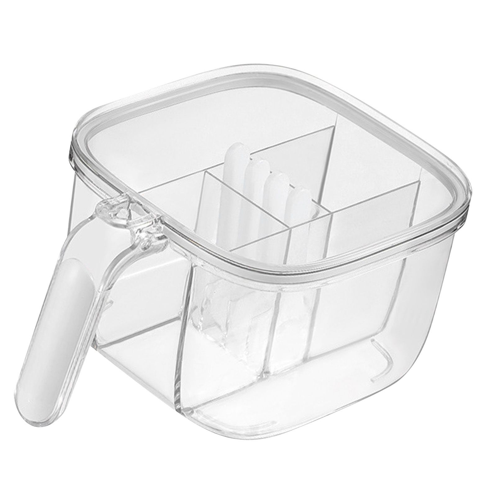 Seasoning Box 4 Compartments Transparent Window Strong PET Seasoning Jar with view 3
