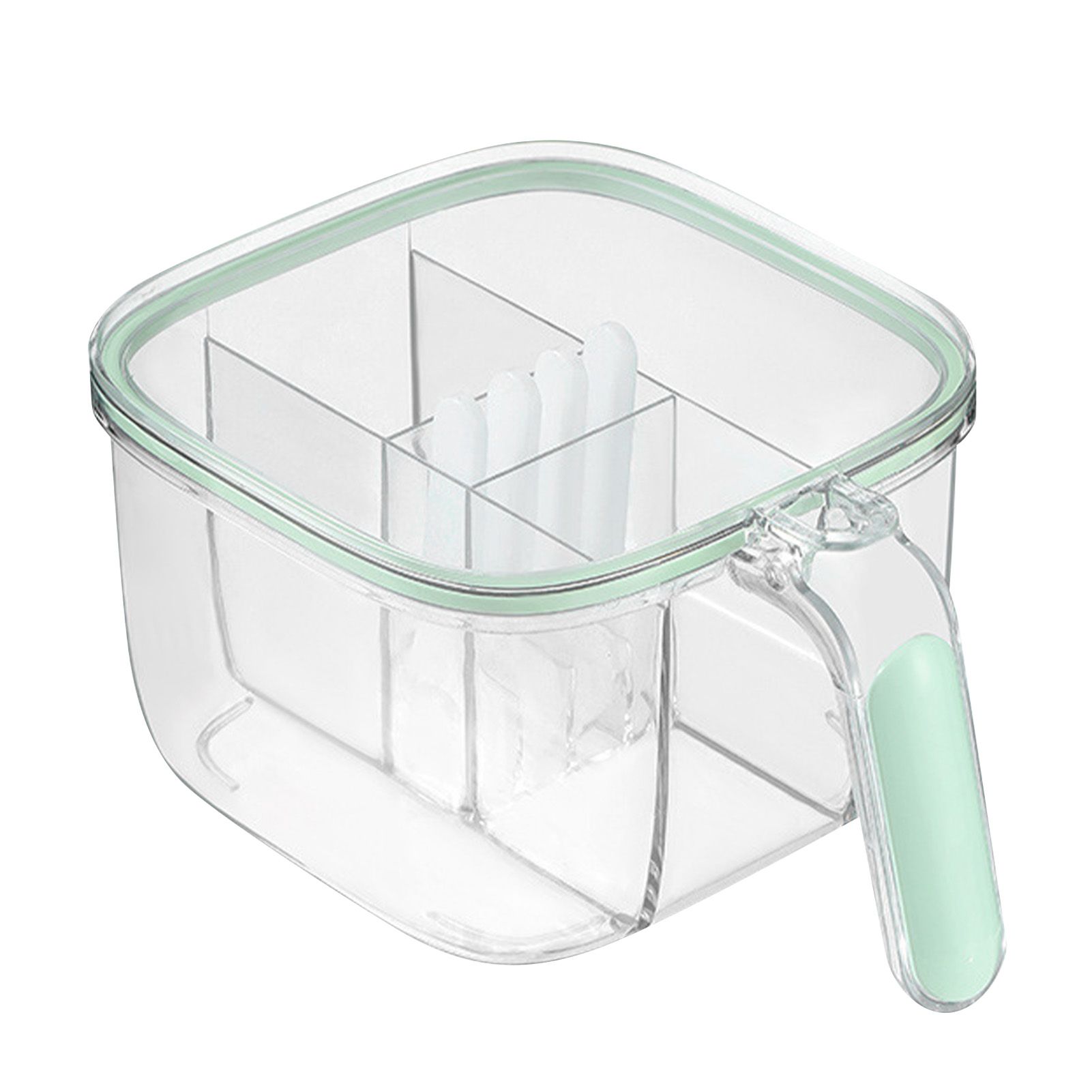 Seasoning Box 4 Compartments Transparent Window Strong PET Seasoning Jar with view 2